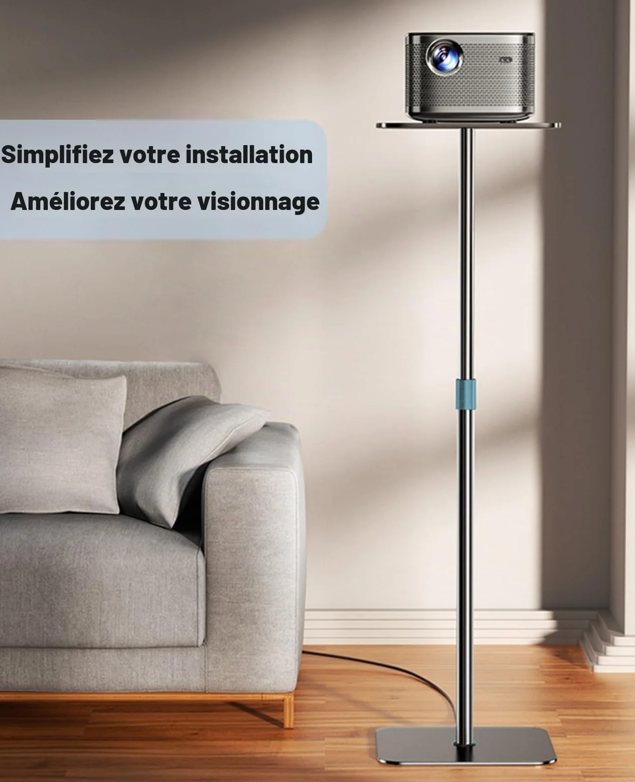 Support de projecteur réglable en hauteur 104-160 cm - Support au sol 6 kg