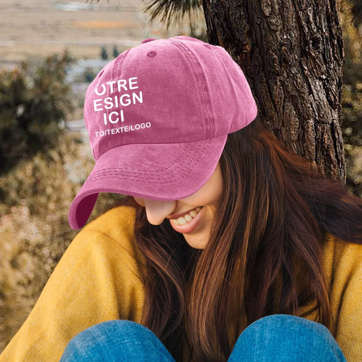 ERICAT Casquette Personnalisable Photo Nom Texte Hommes Femmes