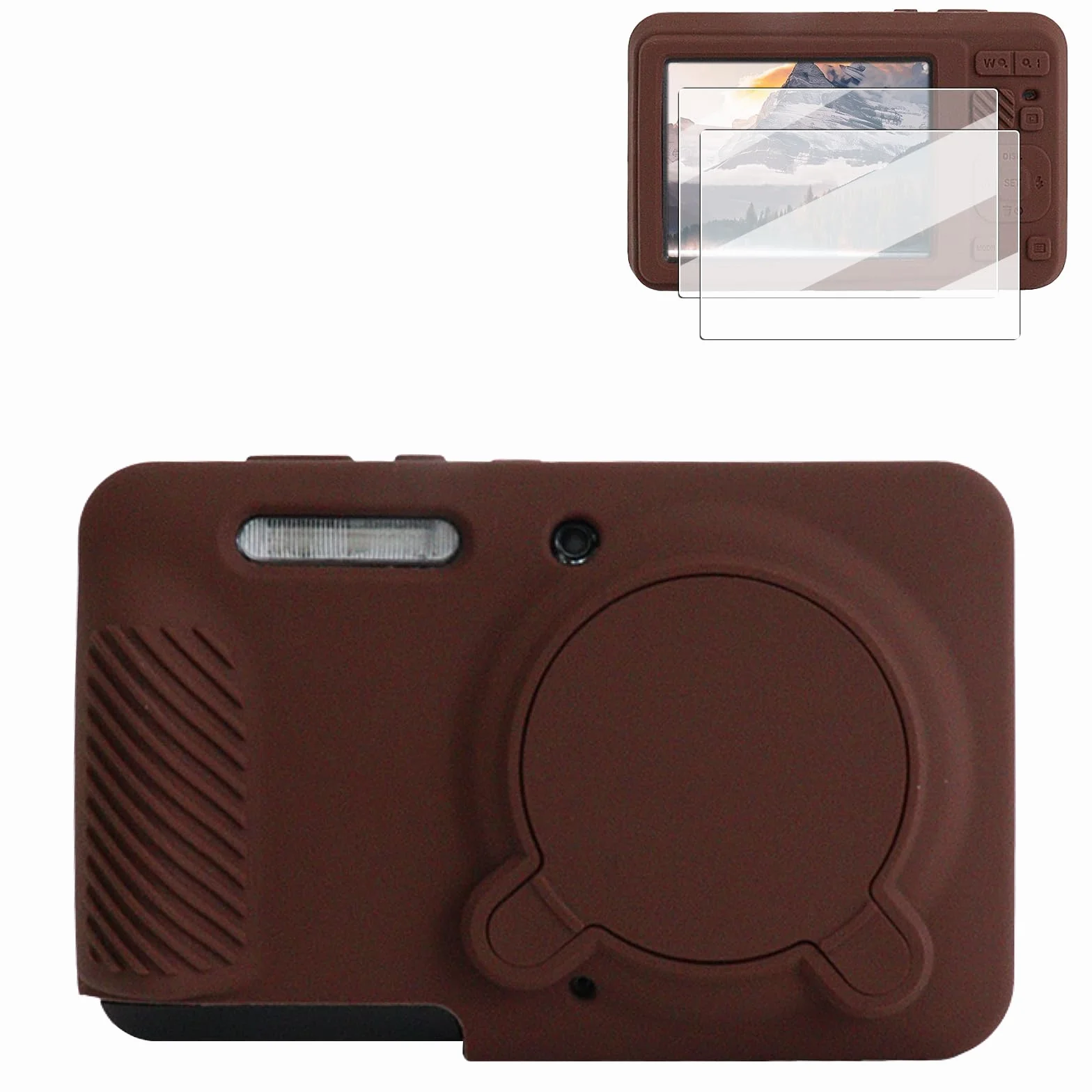 Rieibi Coque Silicone Kodak PIXPRO FZ55 Étui avec Protection d'écran, Housse d'objectif Amovible, Antidérapant