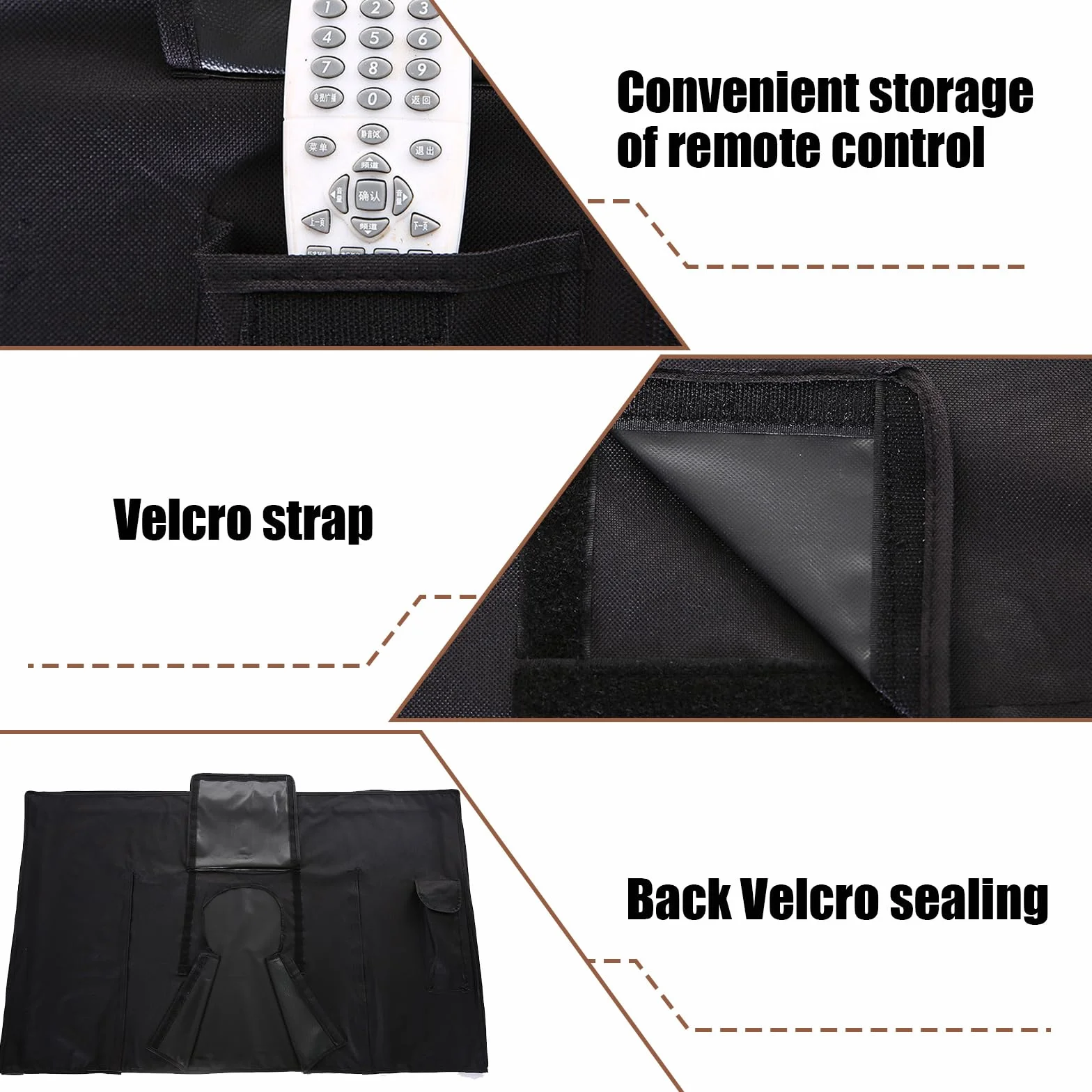 Housse de Protection pour TV Extérieur 600D Oxford PVC Heavy Duty 40-42 Pouces Étanche Anti-Poussière