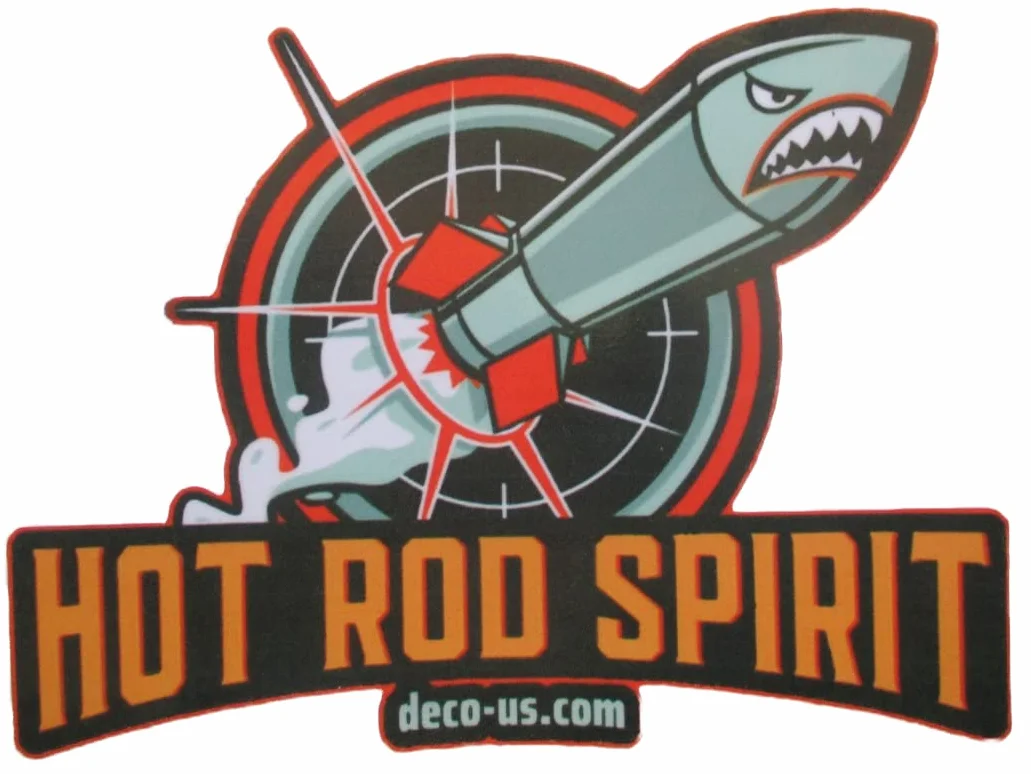 Sticker Hot Rod Spirit et Missile 13x10cm Autocollant Deco