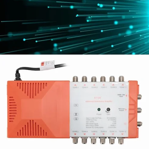 Amplificateur d'Antenne TV A112C 4G LTE Faible Bruit 1 Entrée 12 Sorties 220-240V