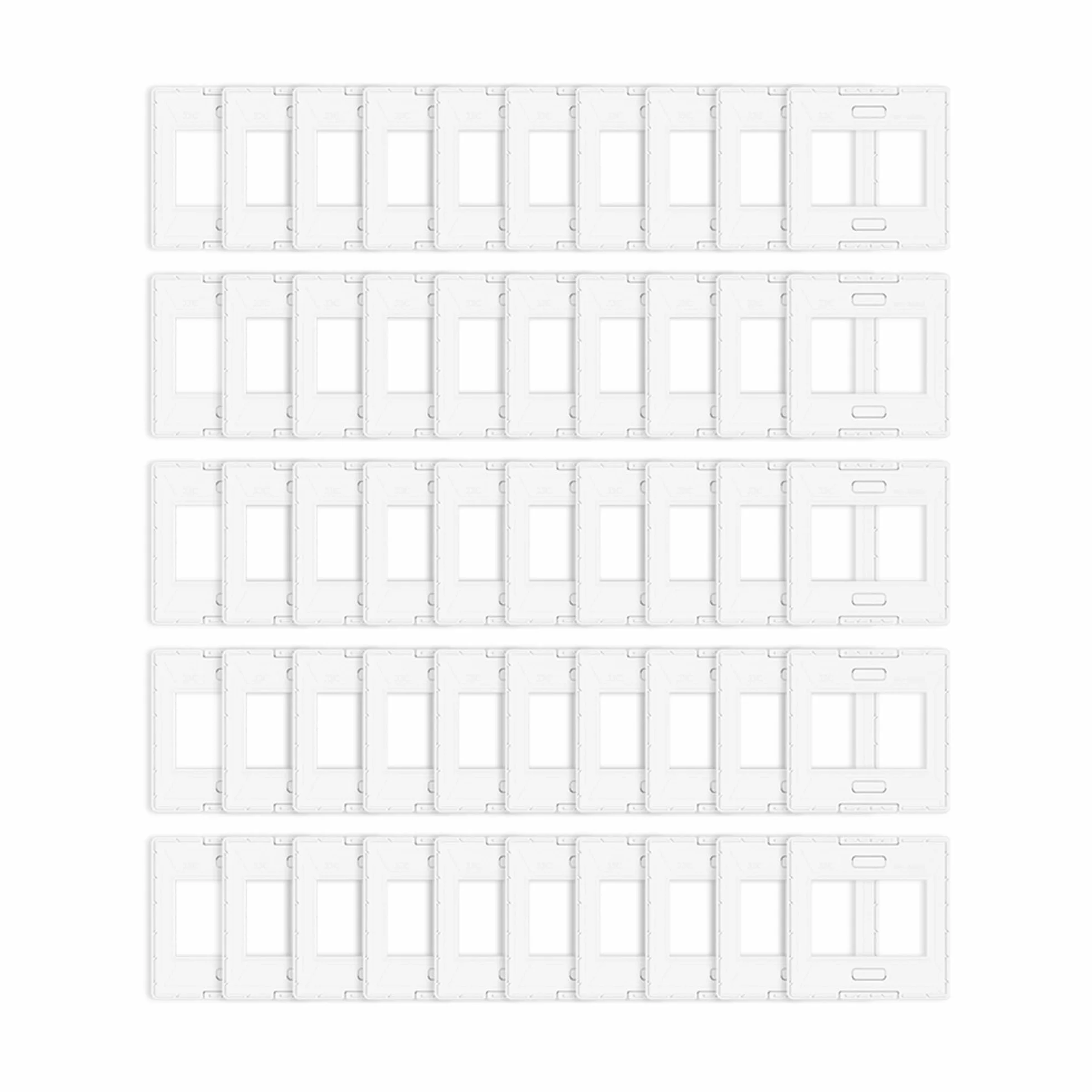 Porte-Diapositives JJC pour Film 35mm, Format 5cm X 5cm en Plastique ABS sans Verre Porte-négatif Photo, 50 Pièces