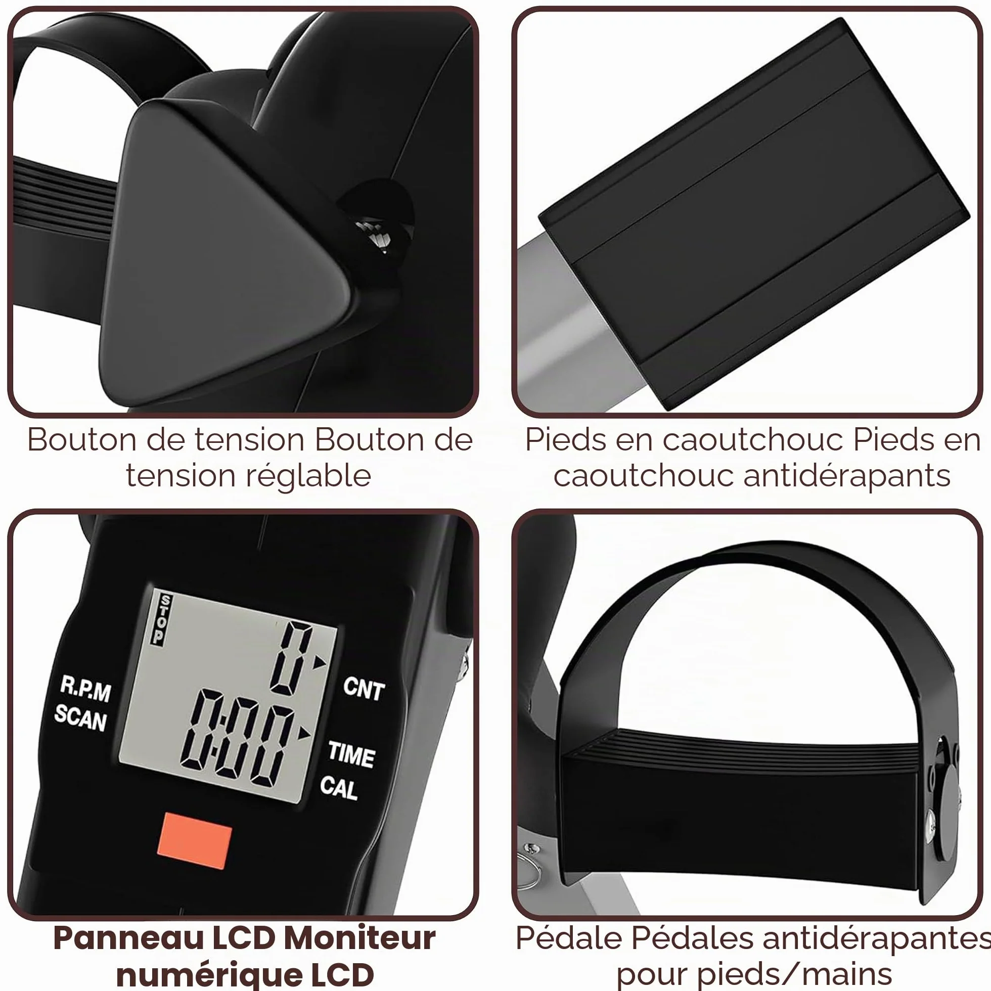 Techfit Mini Vélo d'appartement Formateur pour Bras et Jambes