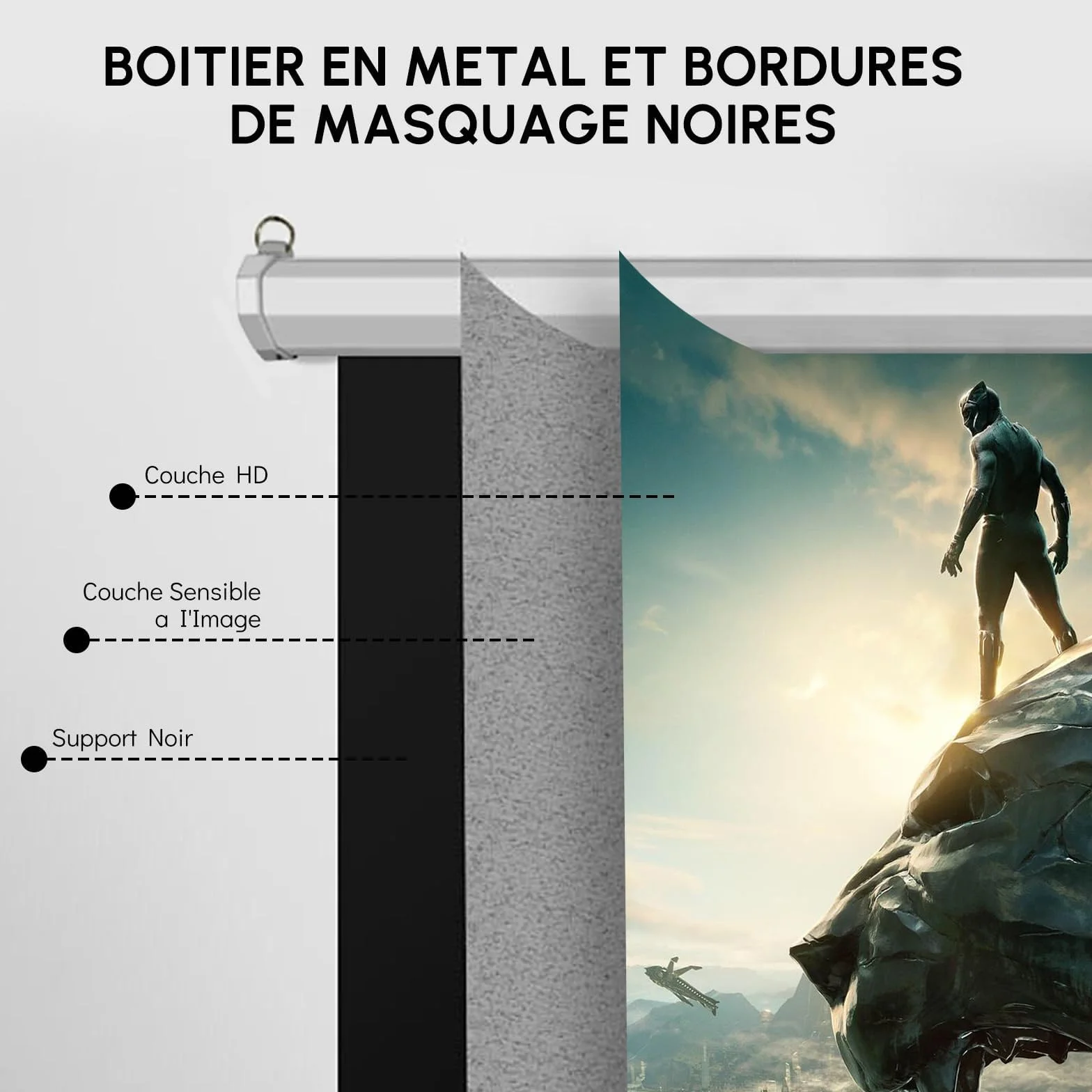 Fabulcozy Écran de Projection Motorisé Électrique 4:3 84 Pouces 171x130 cm Fixation Mur Plafond Home Cinéma