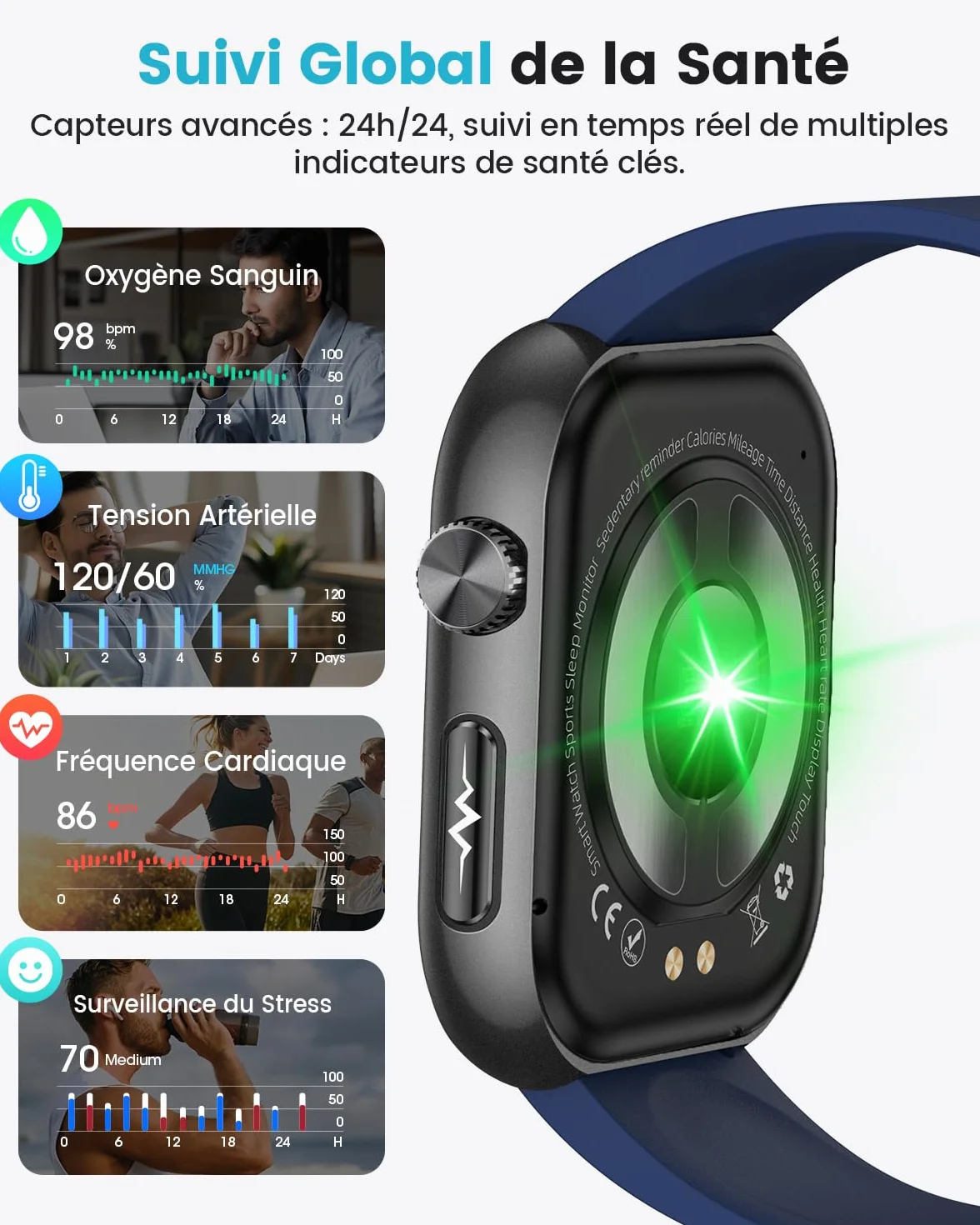 2026 Nouvelle Montre Connectée Homme avec ECG, HRV, 𝐆𝐥𝐲𝐜é𝐦𝐢𝐞, Tension Artérielle, 1,97" AMOLED Montre de Santé avec Suivi 24H la Fréquence Cardiaque, SpO2, Suivi du Sommeil, IMC, iOS Android