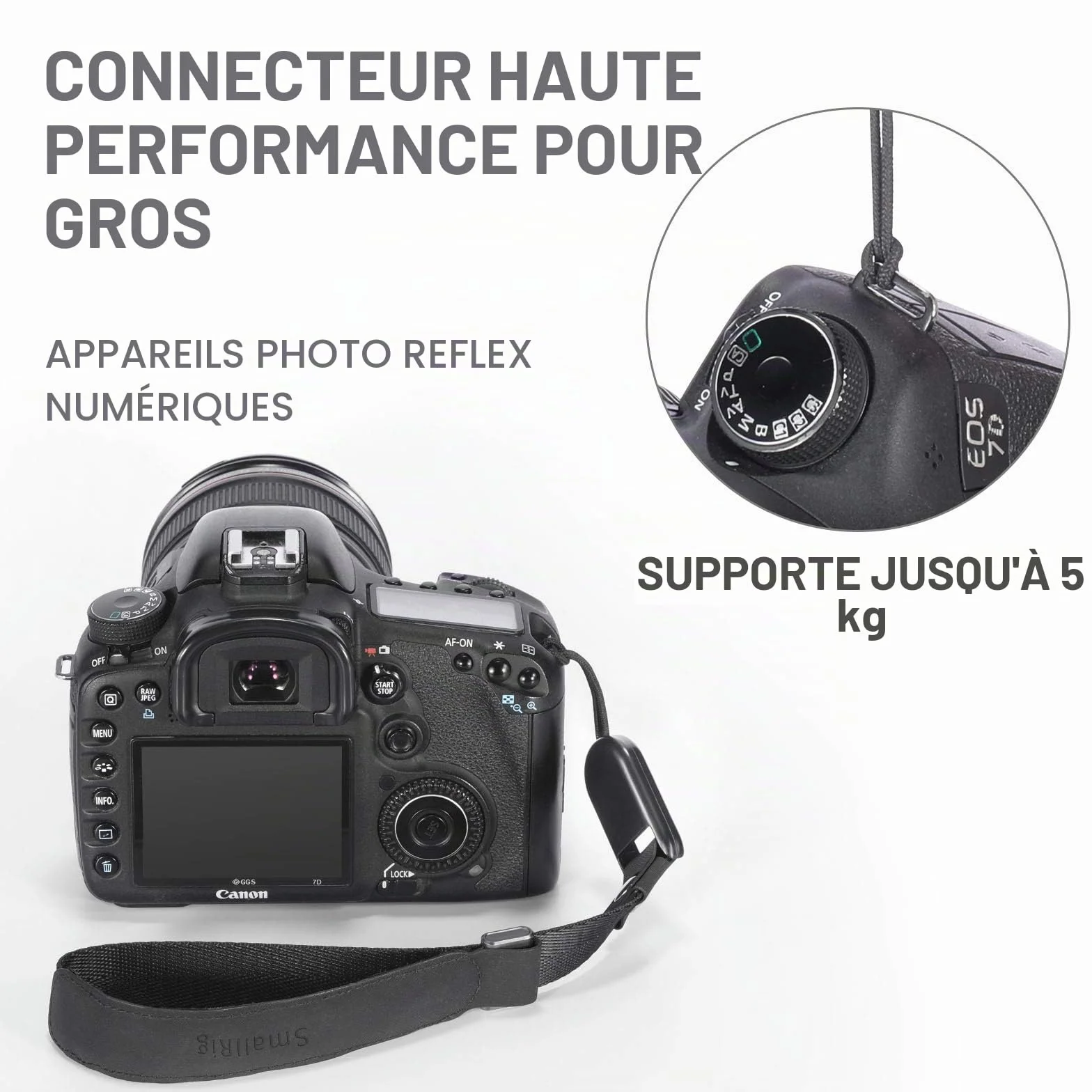 SMALLRIG Dragonne en Néoprène pour Canon pour Nikon pour Sony pour Fujifilm pour Olympus DSLR SLR - 2398
