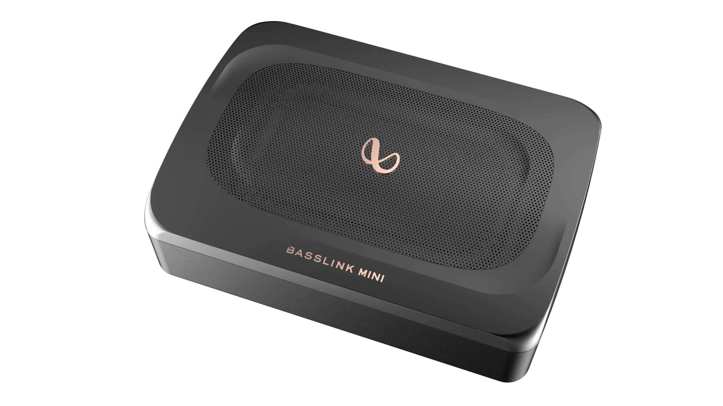 Infinity BassLink Mini Caisson de Basses Actif Compact 100W RMS et 200W Max avec Haut-Parleur 6x8, boîtier en Aluminium, Filtre Passe-Bas réglable, Bass Boost et Commande de Volume à Distance
