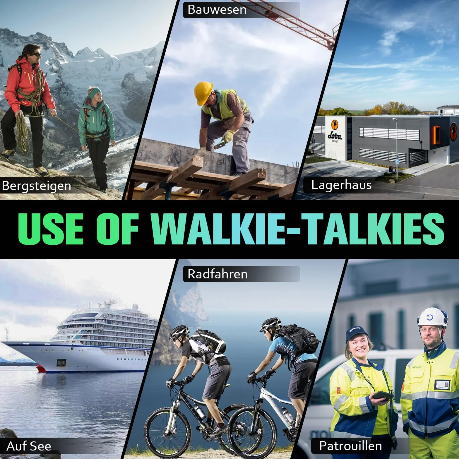 EP31 Talkie Walkie, PMR446 Radio Portable Rechargeable, 16 Canaux, Alarme Clignotante, IP54 Résistant à l'eauTalkie walkie. avec des écouteurs Originaux et Station de Charge USB (4 pièces)