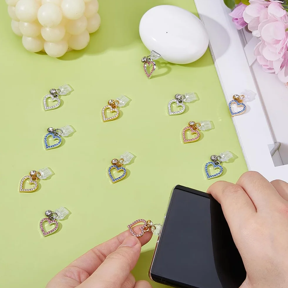 DICOSMETIC Bouchon anti-poussière type C pour chargeur téléphone, breloques en plastique résine verre