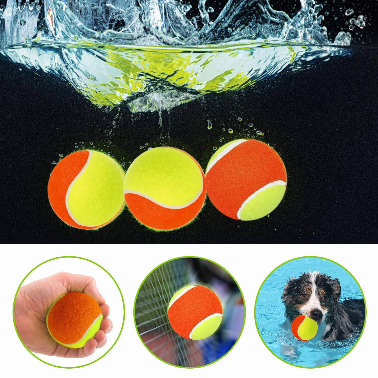 BORDEAG Lot de 15 balles de tennis pour enfants, étape 3 durable, débutants, cours de tennis, machines à balle, petits terrains