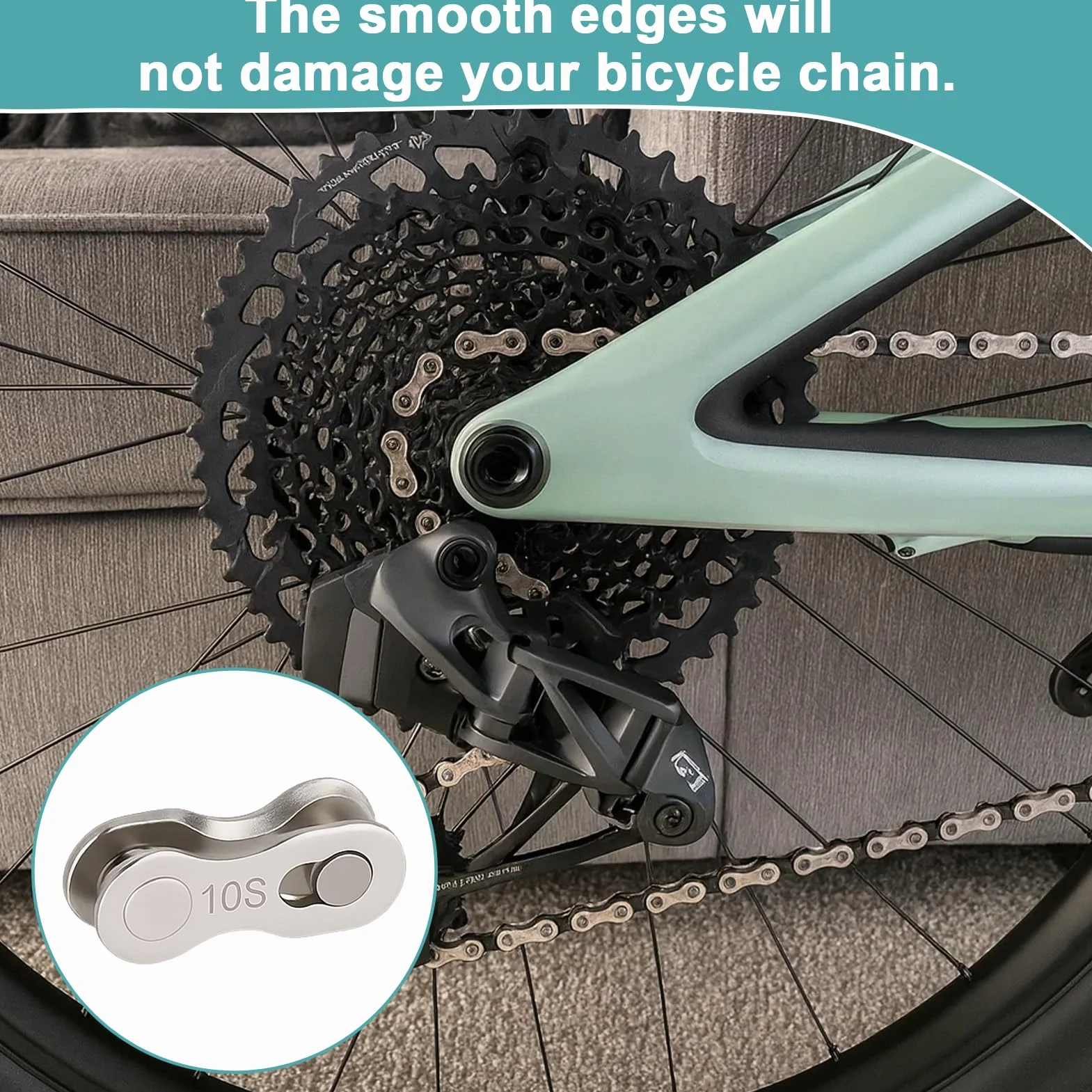 Menibeuty Lot de 10 Paires Maillon Rapide 10 Vitesses pour Chaîne de Vélo, Acier Robuste pour VTT et Vélo de Route, Argent