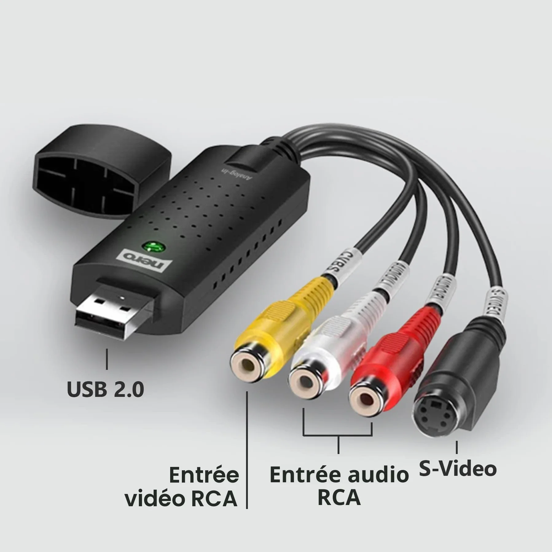 Nero Recode Stick Convertisseur VHS USB Numériser VHS S-VHS Hi8 Super 8 DVD PC Windows 10/11 macOS