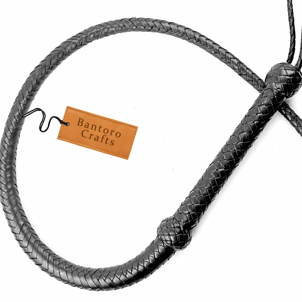 Fouet en Cuir véritable Cravache 3-8 Pieds 0,9-2,4 mètres 12 Tresses Brins Cuir tressé Fouet craquant Fort Equitation