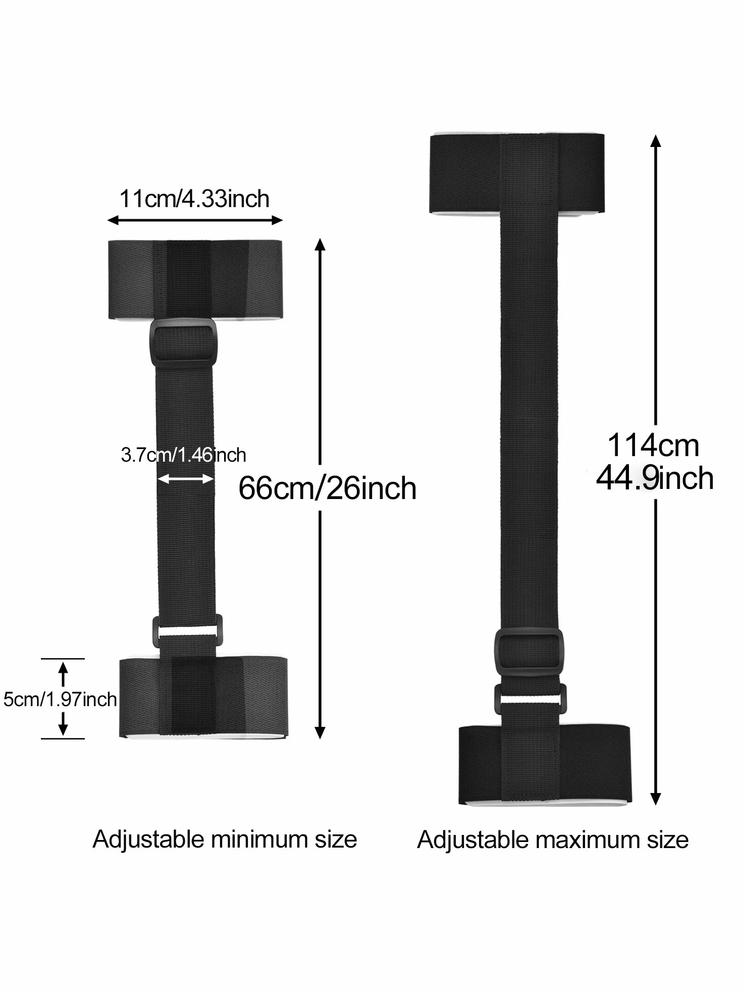 Bandoulière de Ski Porte-Épaules Réglable avec Sangle Rembourrée pour Transporter Skis et Bâtons, Noir