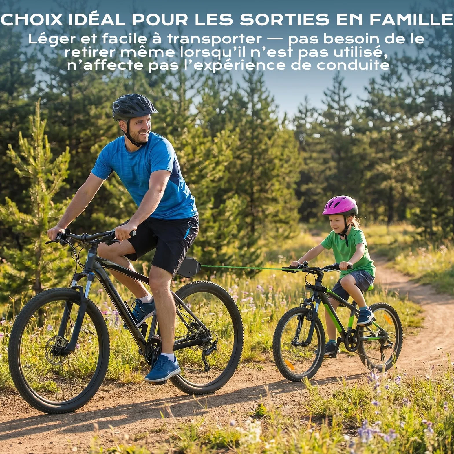 Corde de Remorquage Vélo Enfant 2,5m Vankarr Compatible Universel Enroulement Automatique