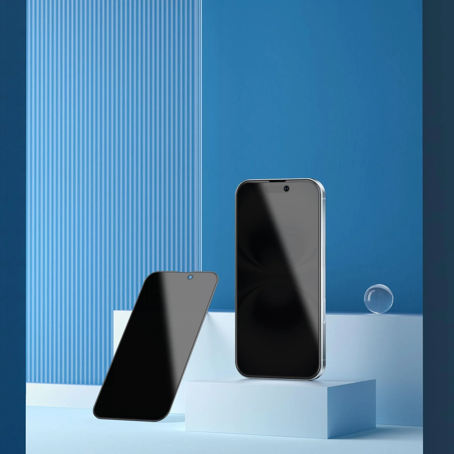 Kit de 3, Verre Trempé Anti-Espion pour iPhone 16, iPhone 15 (6,1 Pouces) Protection écran contre les Rayures - Angle de Confidentialité 28 Degrés Amélioré - Outil d'installation facile inclus (Noir)
