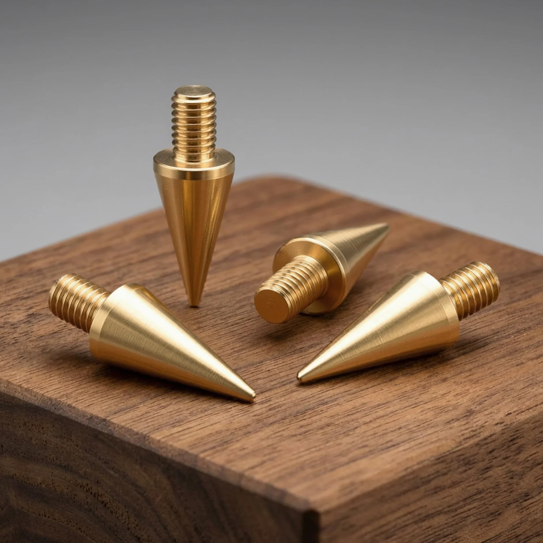 PrecisionGeek - M5 8mm dia Laiton Haut-Parleur Pointes de découplage/Cônes Lot de 4