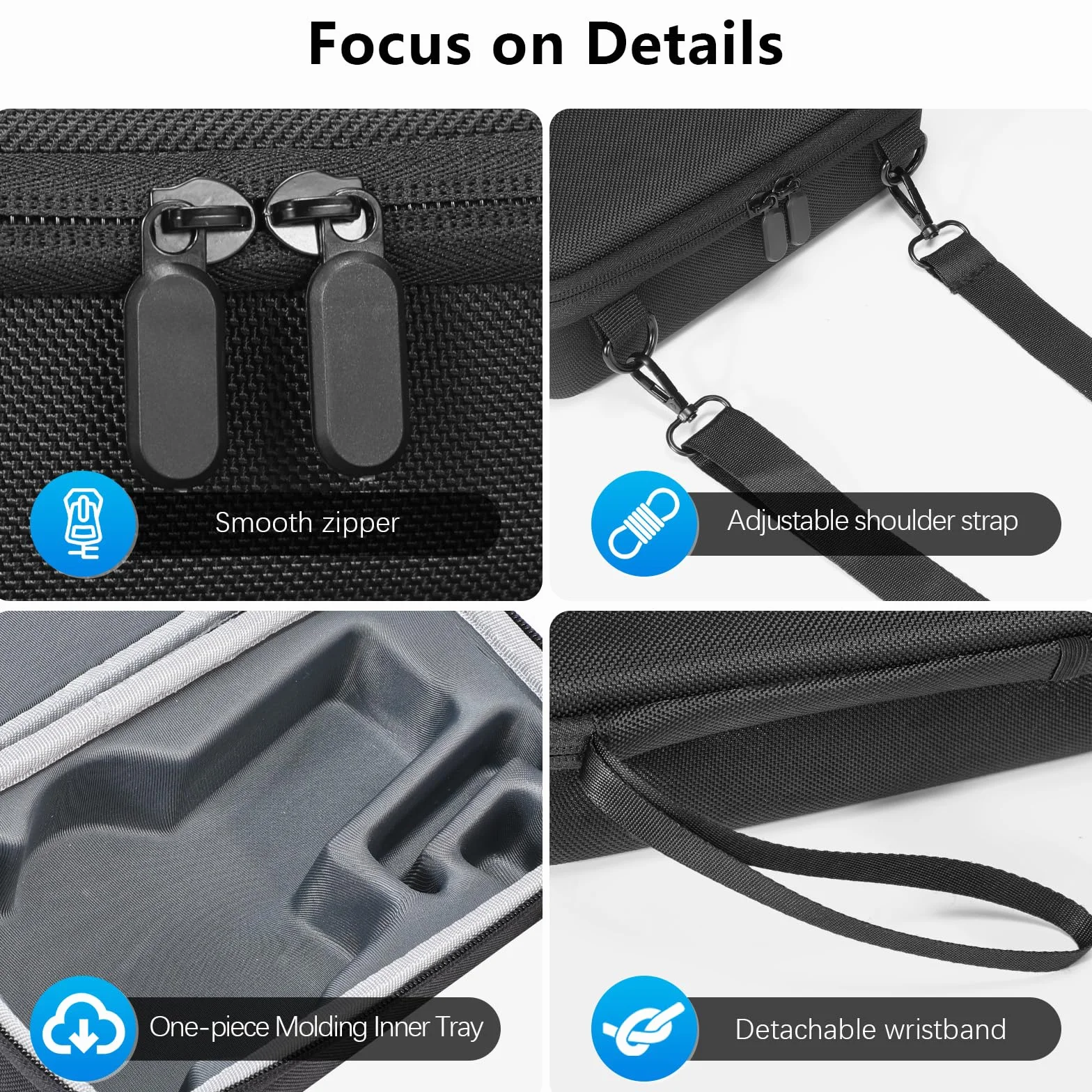 FPVtosky Étui de Rangement Portable en Nylon pour DJI OSMO Mobile 8/7/7P, Noir