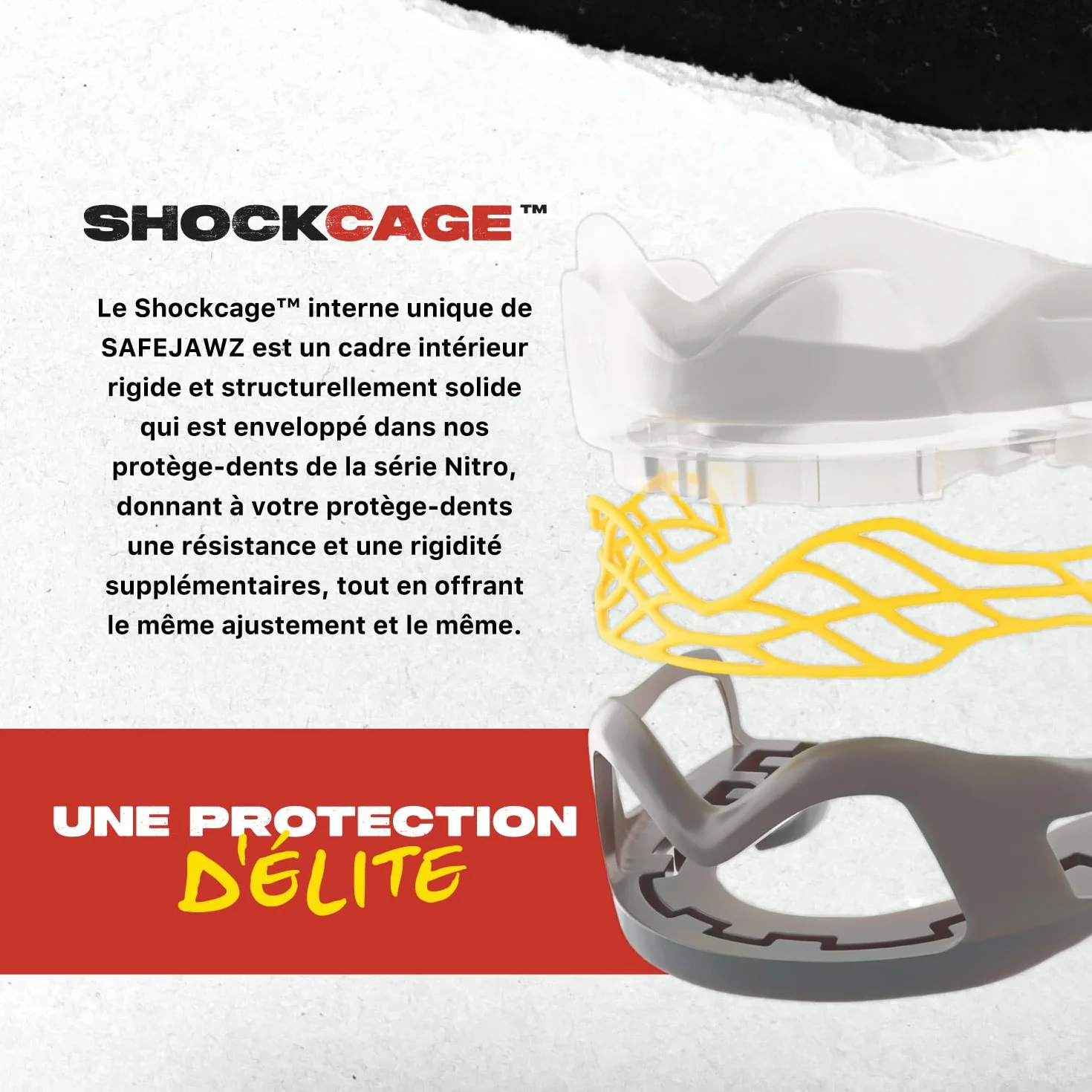 SafeJawz Nitro Protège-dents pour sports de contact avec étui Gris