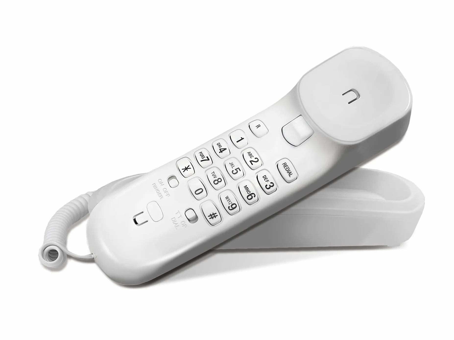 VTech CD1100 Téléphone Filaire Fixe Mural avec Touche de Recomposition, Contrôle Sonnerie et Volume