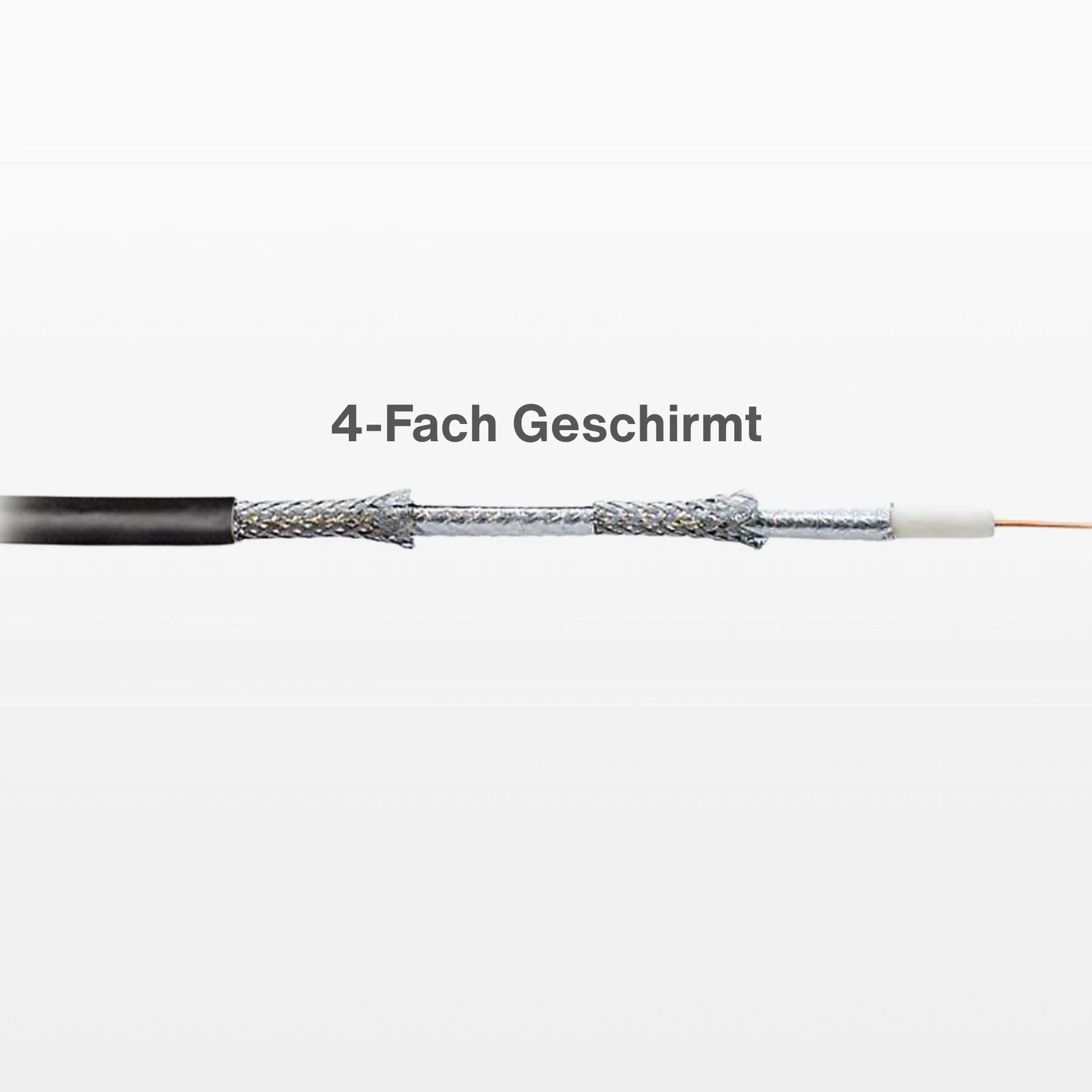Premium X 100m SAT Koaxialkabel Set 135 dB 4-fach geschirmt - TV Antennenkabel 10 vergoldeten F-Steckern - DVB-S2/C/T2-4K UHD HDTV - wetterfest & UV-beständig Innen & Außen - 100% Signalqualität