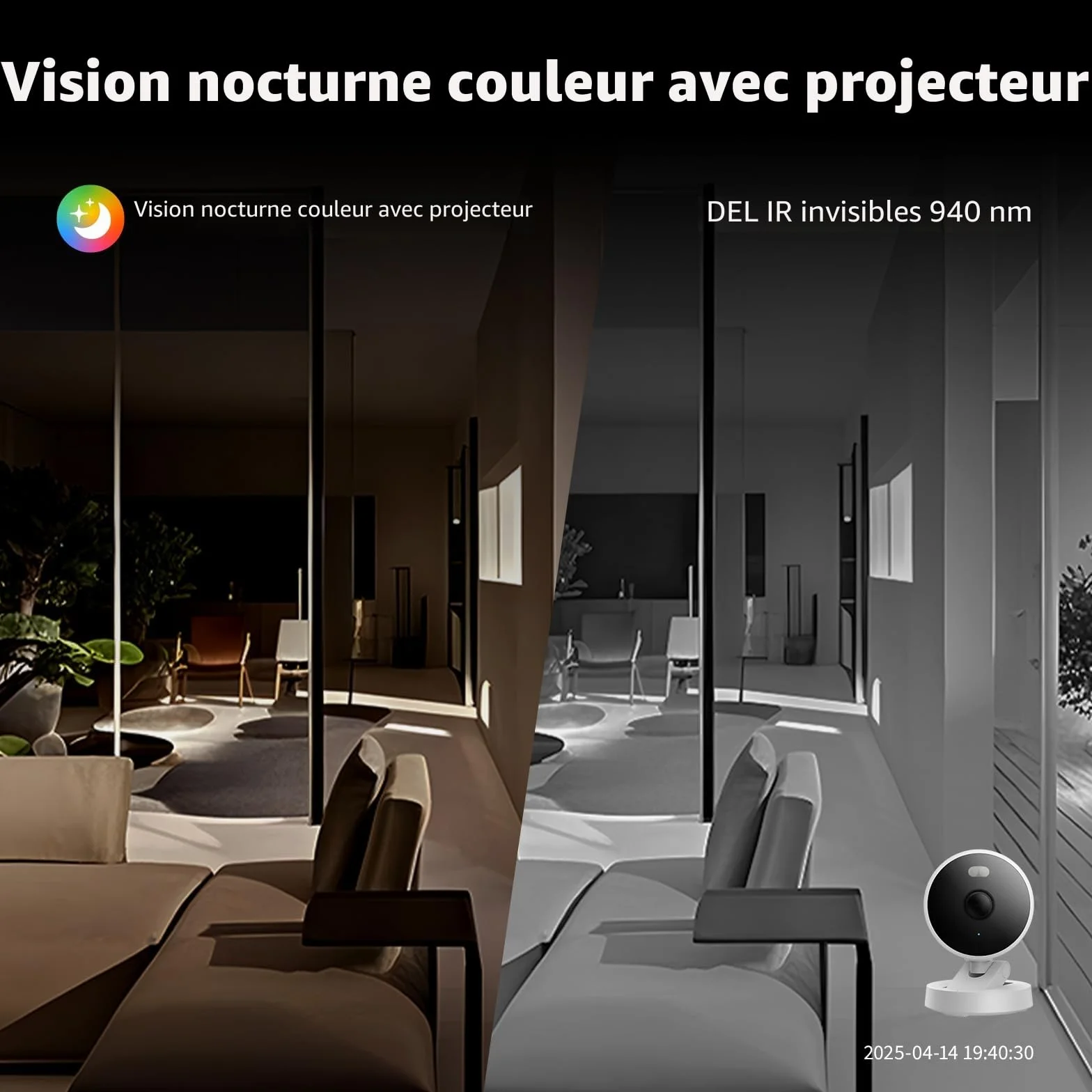 Aqara Caméra Intérieure/Extérieure G100, 2K, HomeKit Secure Video, 2,4 Ghz WiFi, Vision Nocturne Couleur avec Projecteur, Détection IA, Wi-FI 6, Étanche IP65, Compatible Alexa, Google Home, Blanche