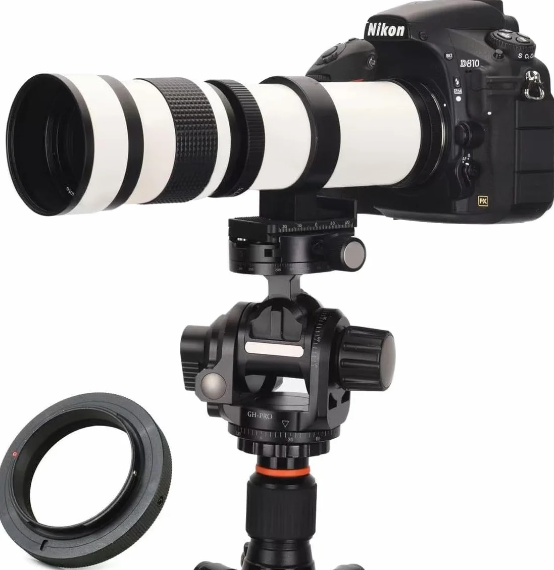 JINTU Téléobjectif 420-800mm EF Objectif Zoom Manuel pour Canon SLR Nikon