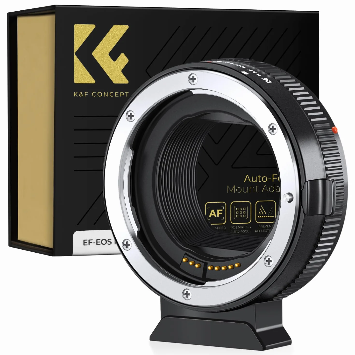 K&F CONCEPT compatibile Con Canon Auto EF/EF-S vers EOS R Adaptateur Métal avec Autofocus avec étui de Protection
