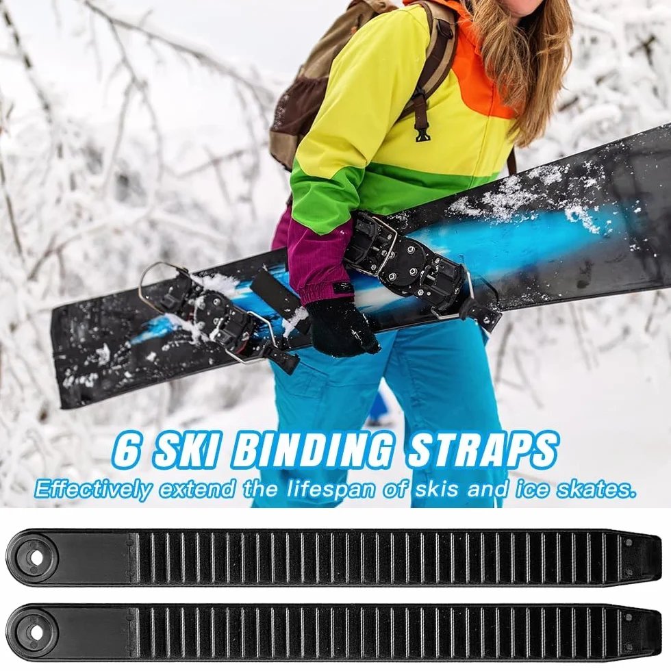 Snowboard Binding Straps en Plastique Ski Sangle de Fixation D'échelle Rechange de Cheville 6 Pièces