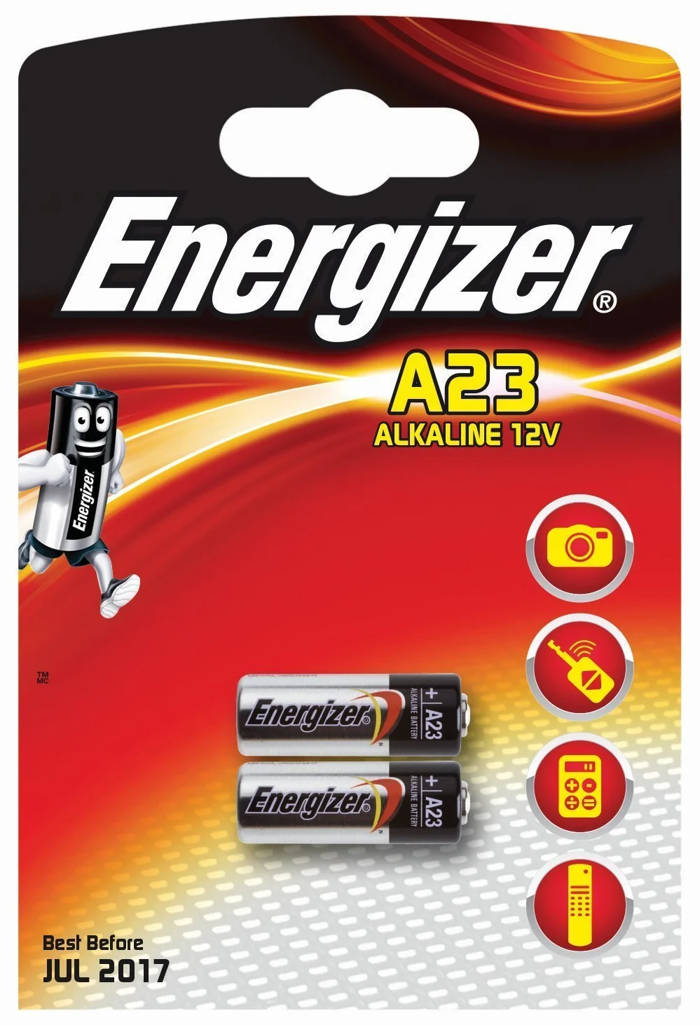 Energizer Lot de 2 piles alcalines A23 MN21 LRV08 GP23A 12V