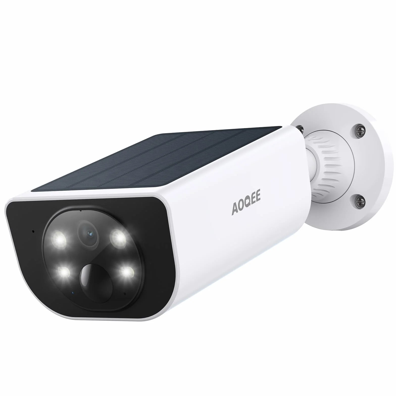 AOQEE Camera Surveillance WiFi Exterieure sans Fil 2K, Batterie Panneau Solaire intégré, IP65, Détection Humaine AI, Vision Nocturne Couleur