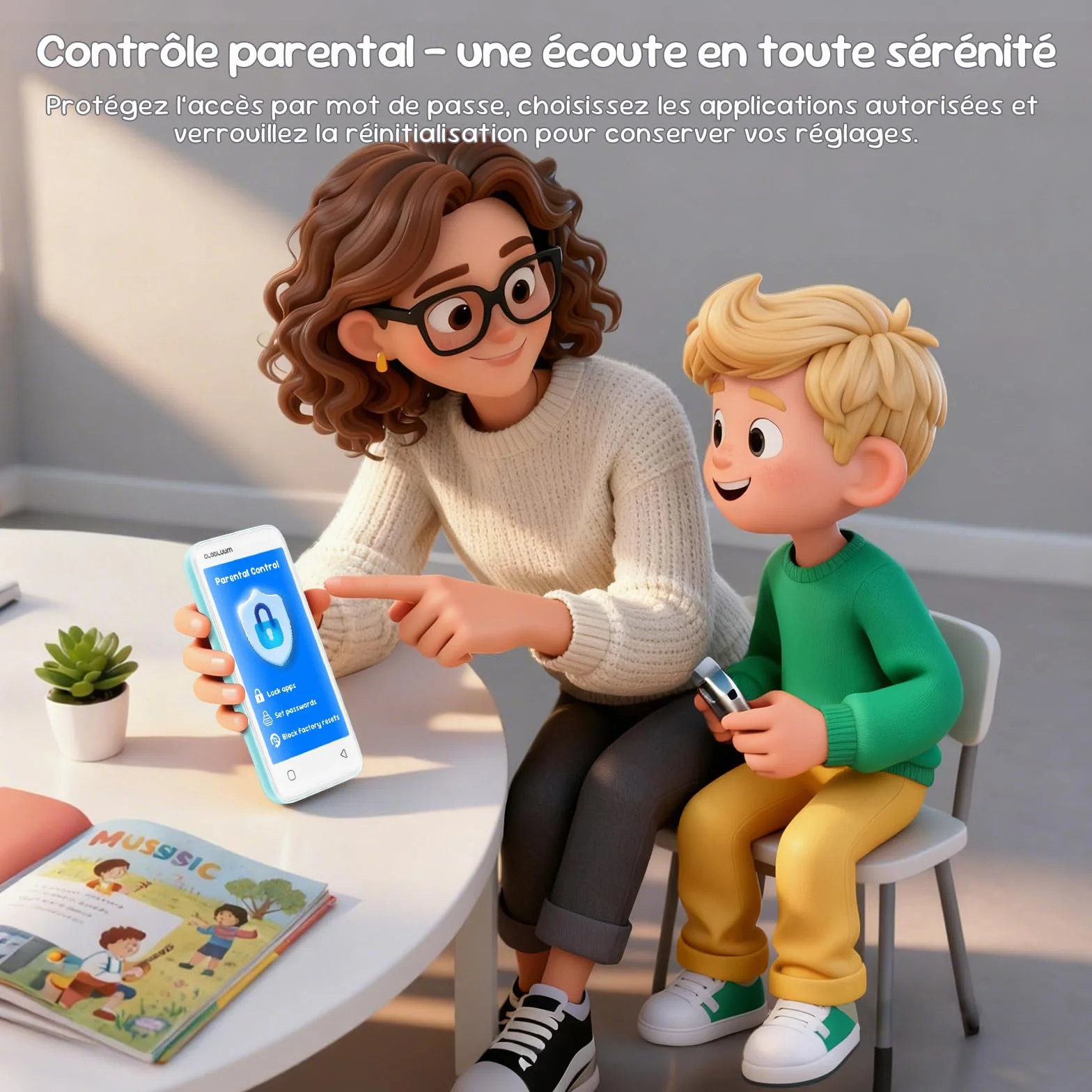 Lecteur MP3 Enfants 16 Go Bluetooth Wi-Fi Spotify Audible Vert Menthe