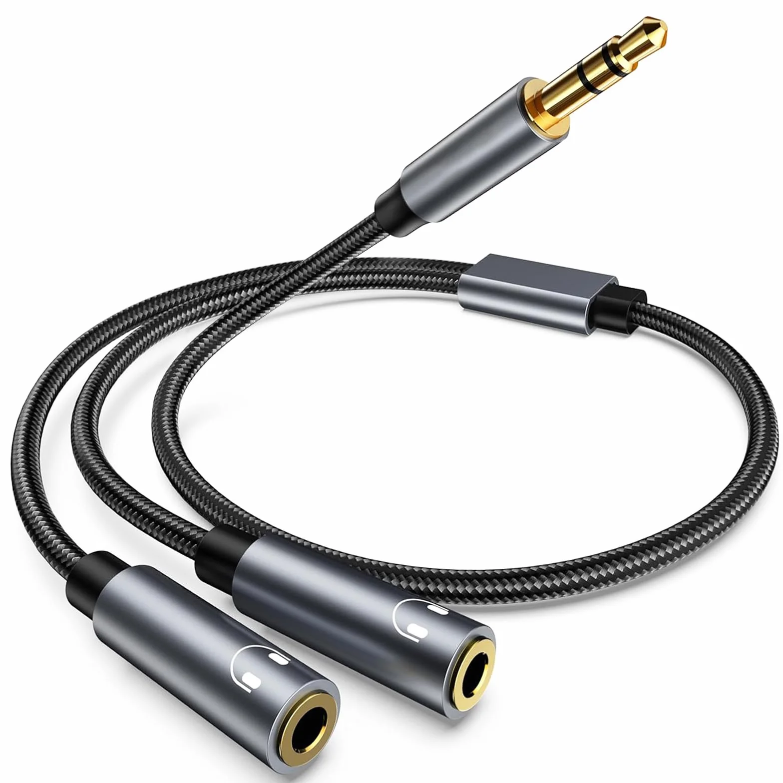 Avigers 3.5mm Splitter Audio Double Headphone Jack Mâle vers 2 Femelle Adaptateur Casque Stéréo Y Splitter