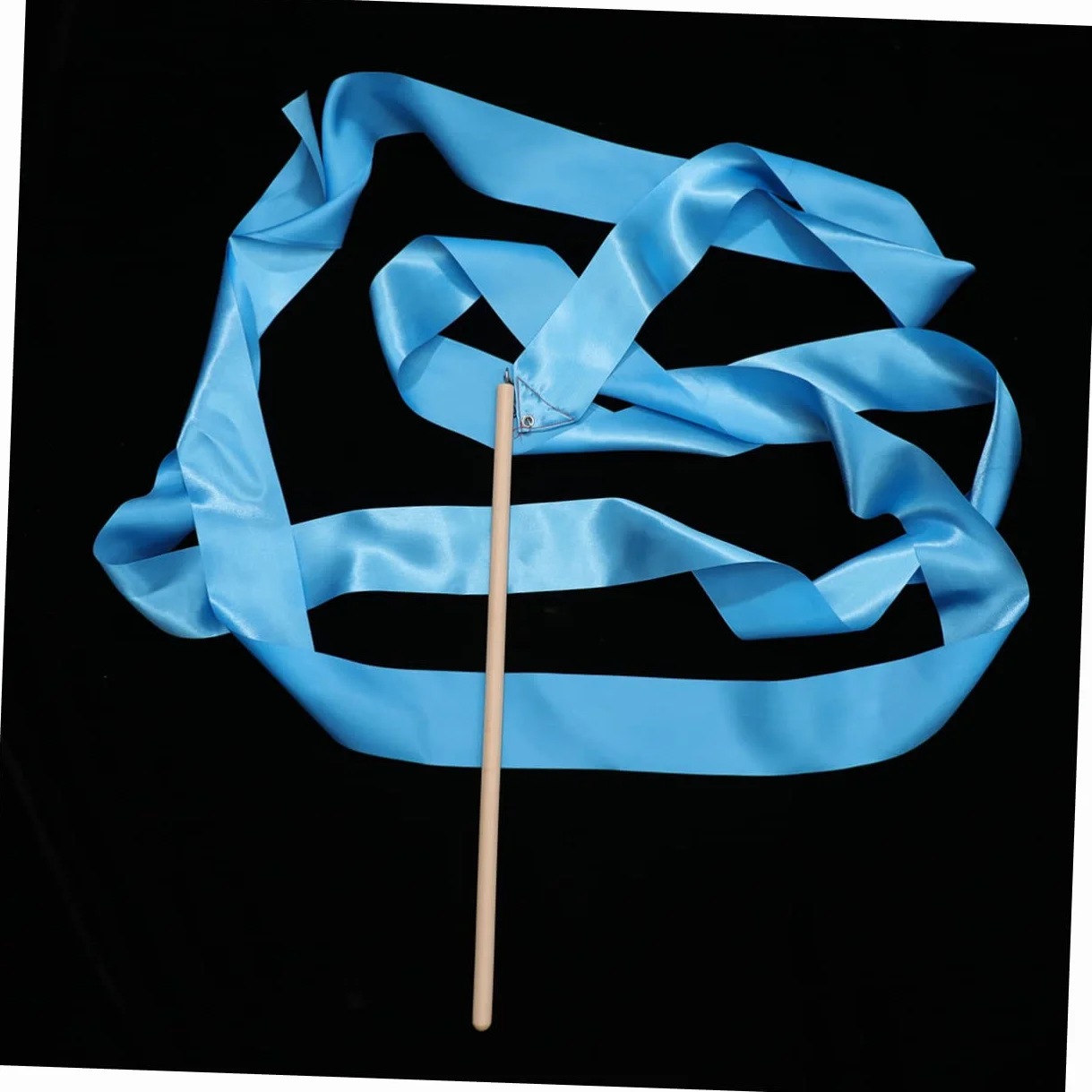 BESPORTBLE Ruban de Gymnastique Artistique Bleu 2 Pièces Poignée en Bois et Soie