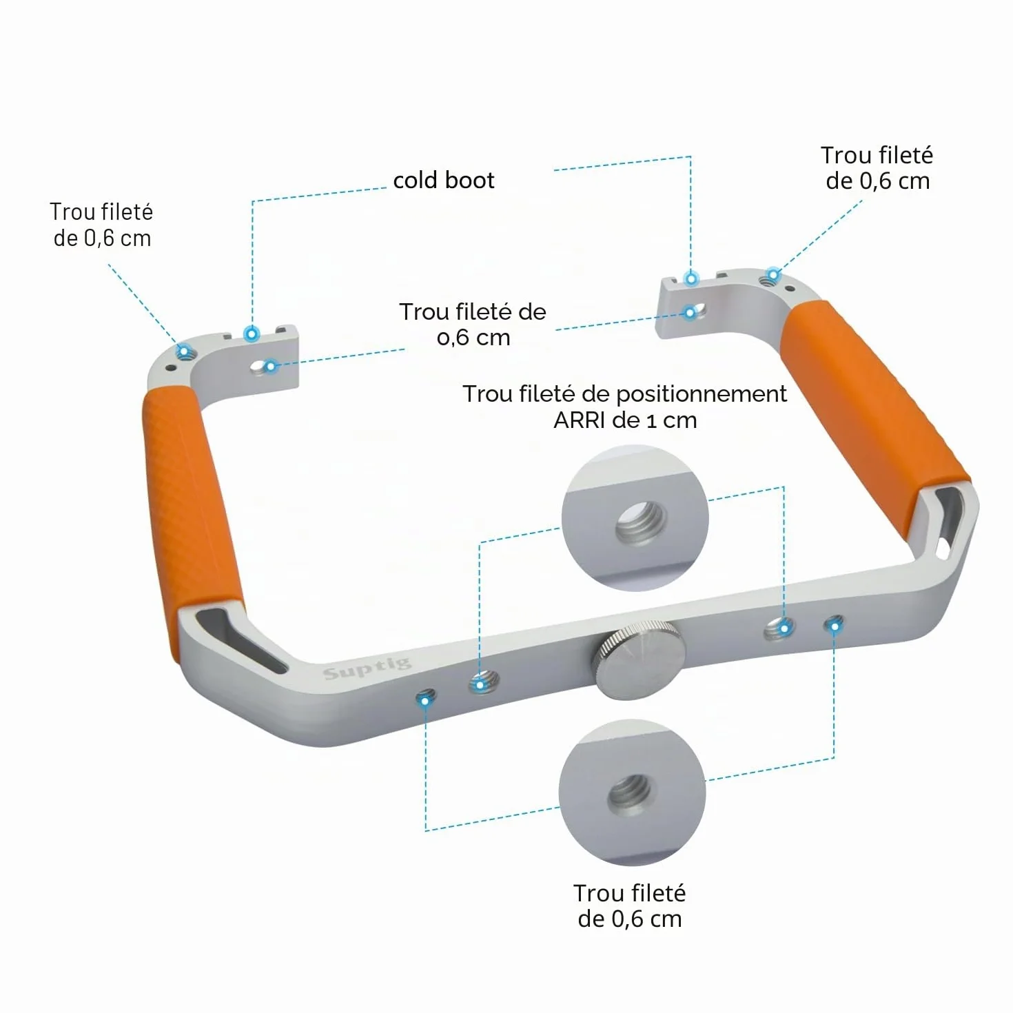 Suptig Support de plongée pour GoPro Hero 12 11 10 9 8 7, DJI Osmo, Insta 360, Olympus TG, téléphone et Autres caméras d'action