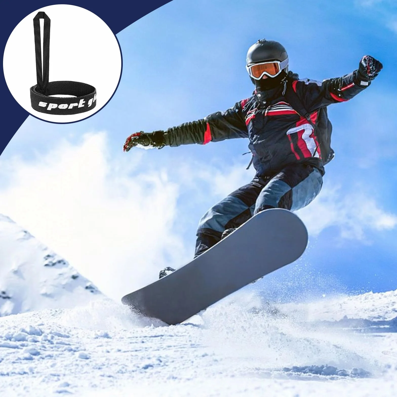 Laisse pour Gants de Ski, Sangle de Sécurité Élastique Réglable, Accessoires de Ski (Noir) 4 Pièces