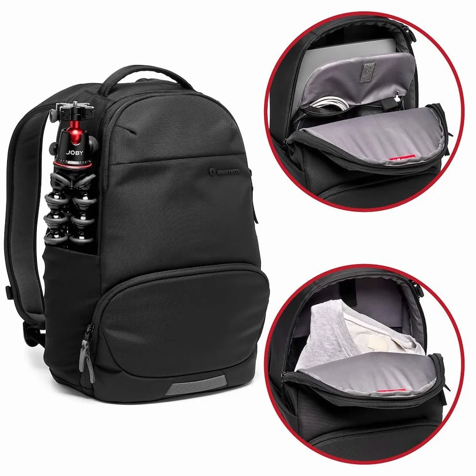 Manfrotto Advanced Active III, Sac à Dos pour Appareil Photo et Ordinateur Portable, pour Appareil Photo Reflex/Hybride avec Objectifs, Diviseurs Rembourrés Interchangeables et Fixation de Trépied