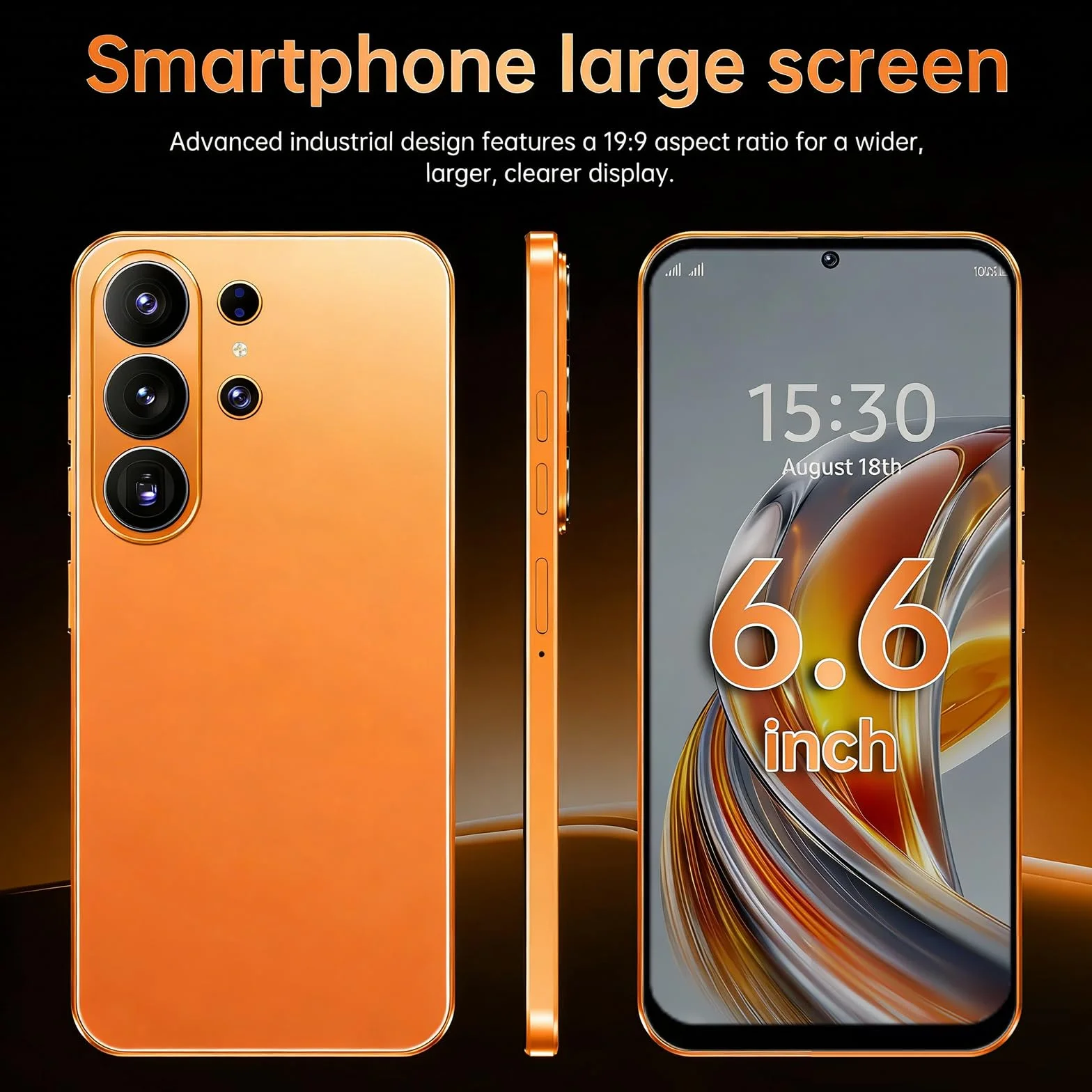 Smartphone 4G Écran HD+ 6.6" Incell 4GB RAM 32GB ROM Batterie 5000mAh Android 12 Double Nano SIM Caméra 16MP+13MP Déverrouillage Facial OTG Army Green