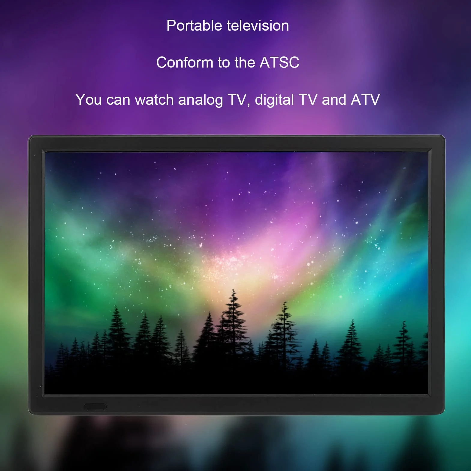 TV Numérique Portable 16 Pouces ATSC, Lecteur Vidéo HDMI avec Support, Kit de Télévision Numérique Haute Sensibilité, Vidéo 1080p, MP3, MP4, pour la Maison, la Voiture, Les Voyages en Plein Air