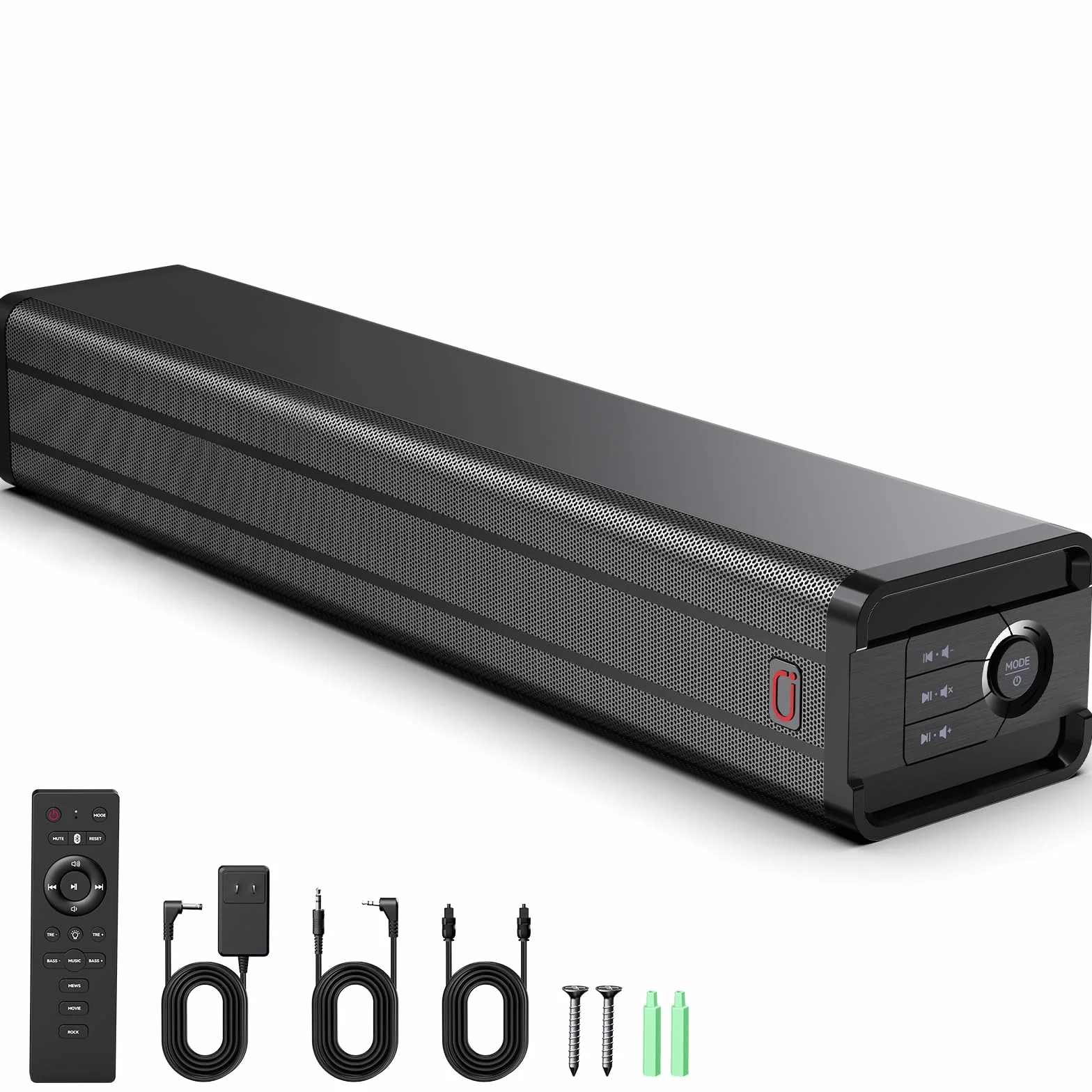 JYX Barre de Son TV 100W Bluetooth 5.4 HDMI Arc Optique AUX USB avec Tweeter Woofer 4 Pouces