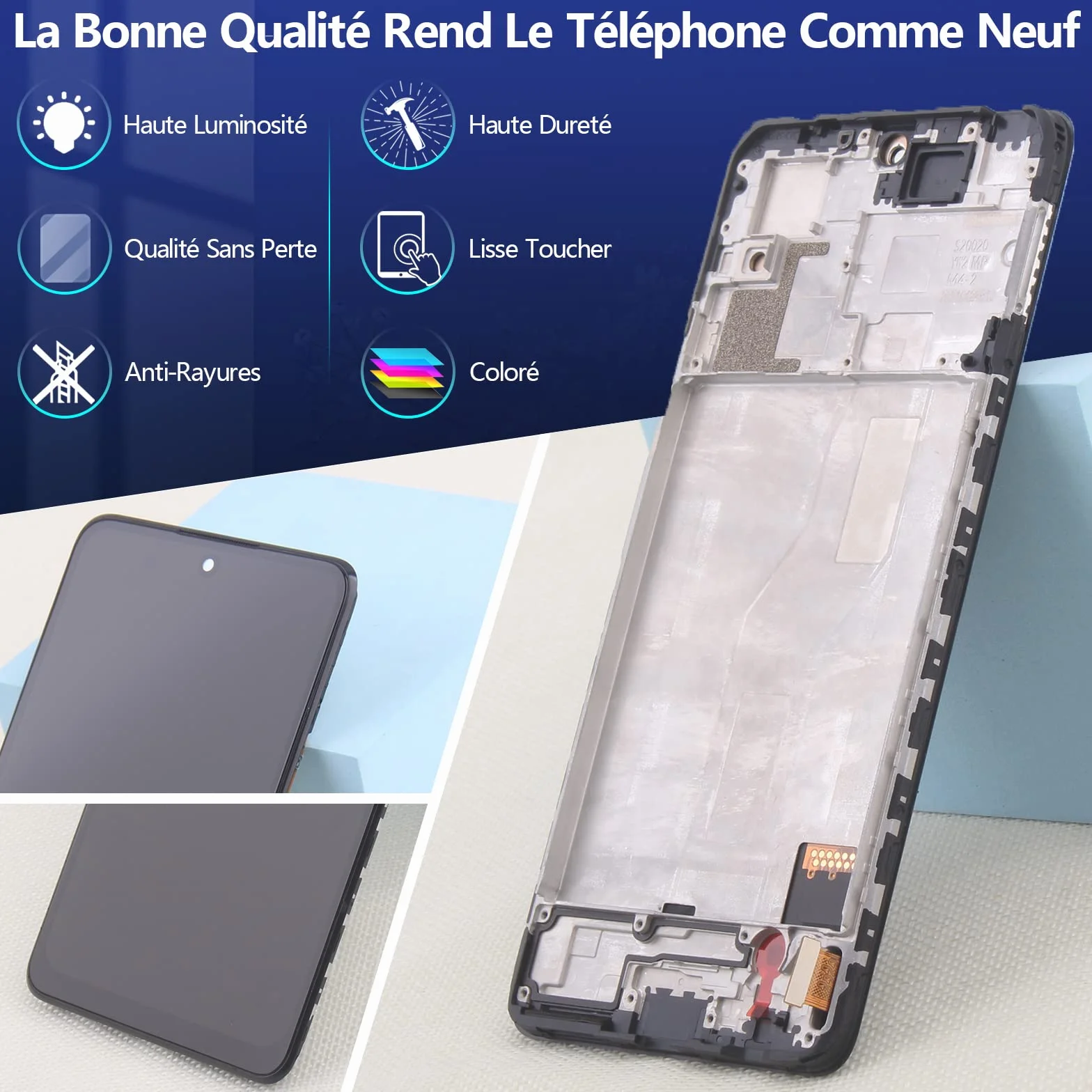 RongZy Écran LCD De Remplacement pour 6.67" Xiaomi Redmi Note 10 Pro M2101K6G M2101K6R Écran Tactile Digitizer Panneau Assemblé De Réparation avec Outilse(Noir avec Cadre)