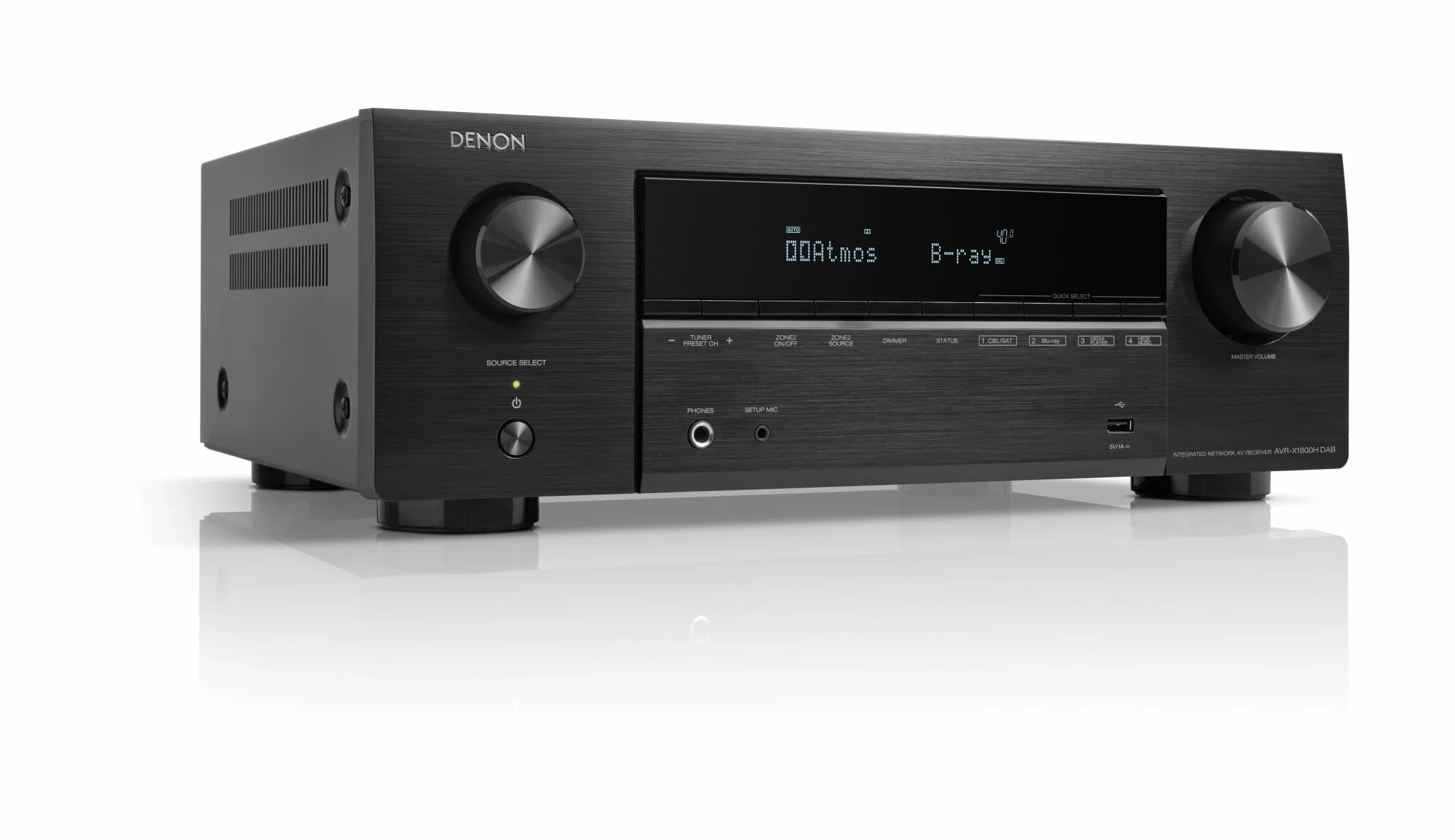 Denon AVR-X1800H Amplificateur AV Home Cinéma 7.2 Canaux 175W HDMI 8K HEOS Dolby Atmos DTS:X Noir