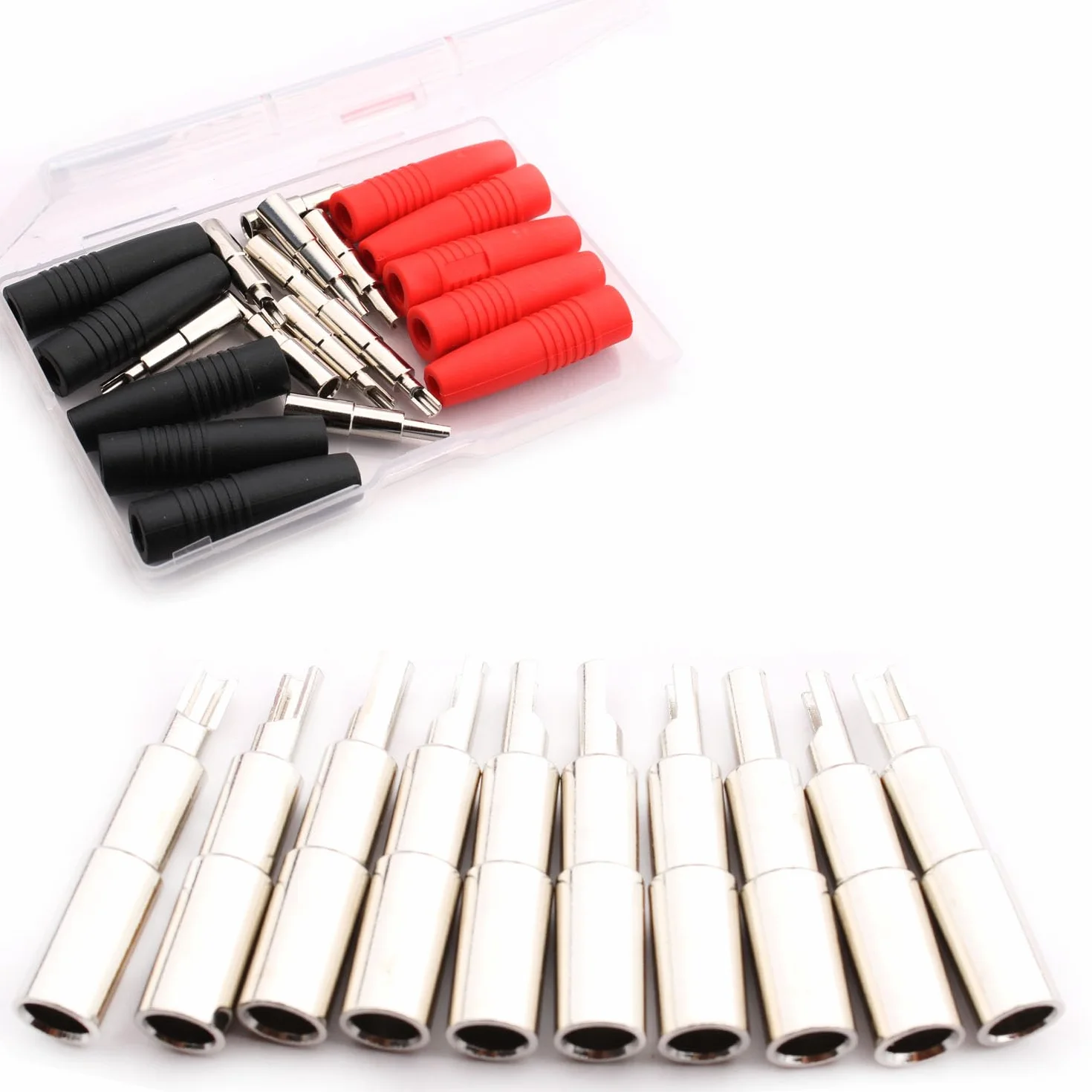 RUNCCI-YUN Lot de 10 fiches banane femelles isolées souder fiche banane 4mm femelles pour connecteur banane mâle non isolé