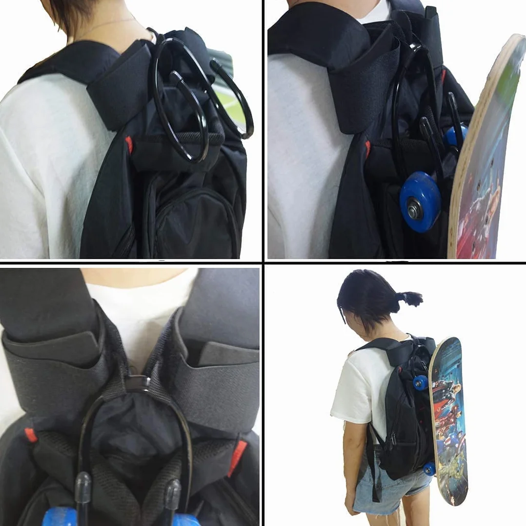 Clips de Sangle de Sac à Dos pour Skateboard, Support de Transport pour Cruiser Longboard