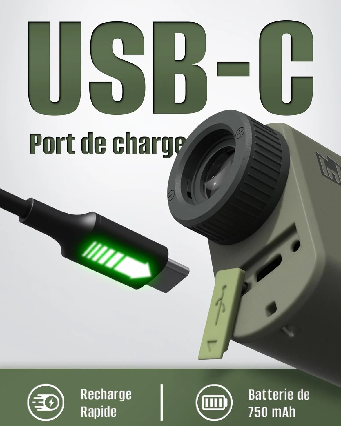 Inkerma Télémètre Golf Chasse 1000/1200M Rechargeable Grossissement 6X Écran LCD Angle Compensation Pente