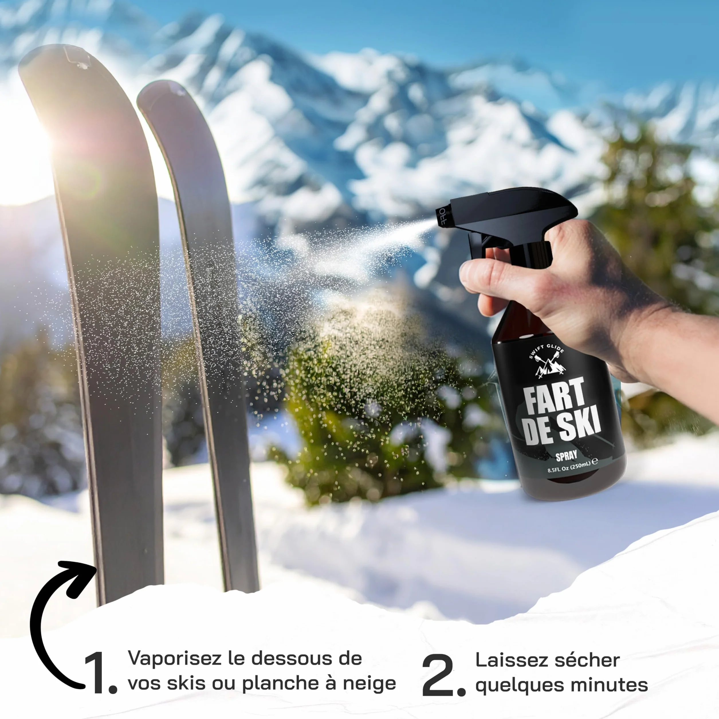 Fart Ski Wax 250ml Cire Universelle Liquide 100% Végétale Ski Alpin Skis de Fond Snowboard Fartage Ski Fabriqué en Allemagne