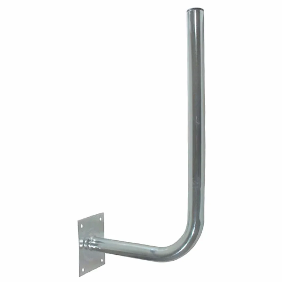 Wessper Support de Balcon 30/75 cm – Support Mural pour Parabole/Antenne – Acier Galvanisé Résistant à la Corrosion – avec Plaque de Fixation et Embout de Protection