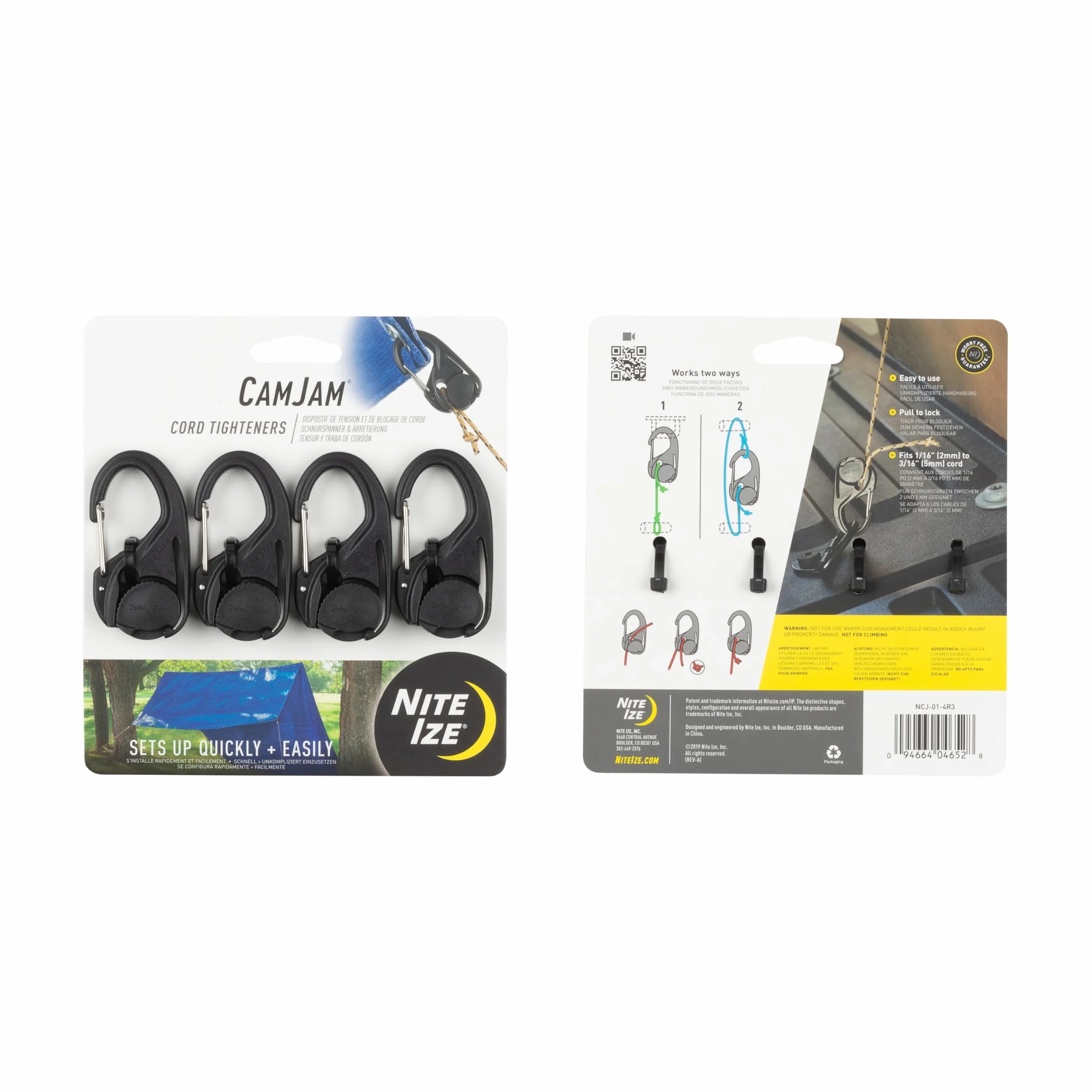 Nite Ize CamJam Tendeur de câble en plastique