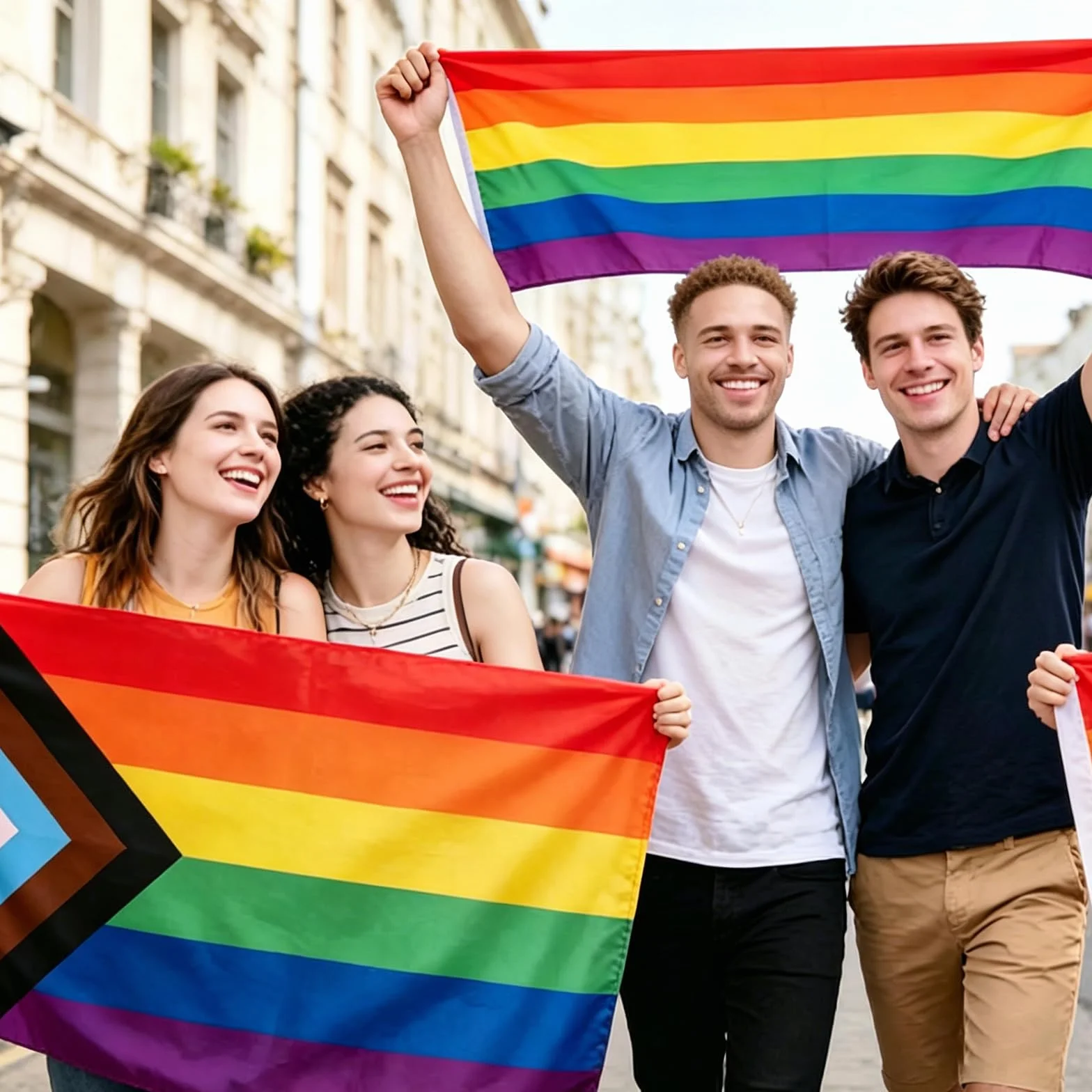Drapeau LGBT Pride 90x150cm Lot de 2 Arc-en-Ciel Polyester Résistant Imperméable UV Intérieur Extérieur